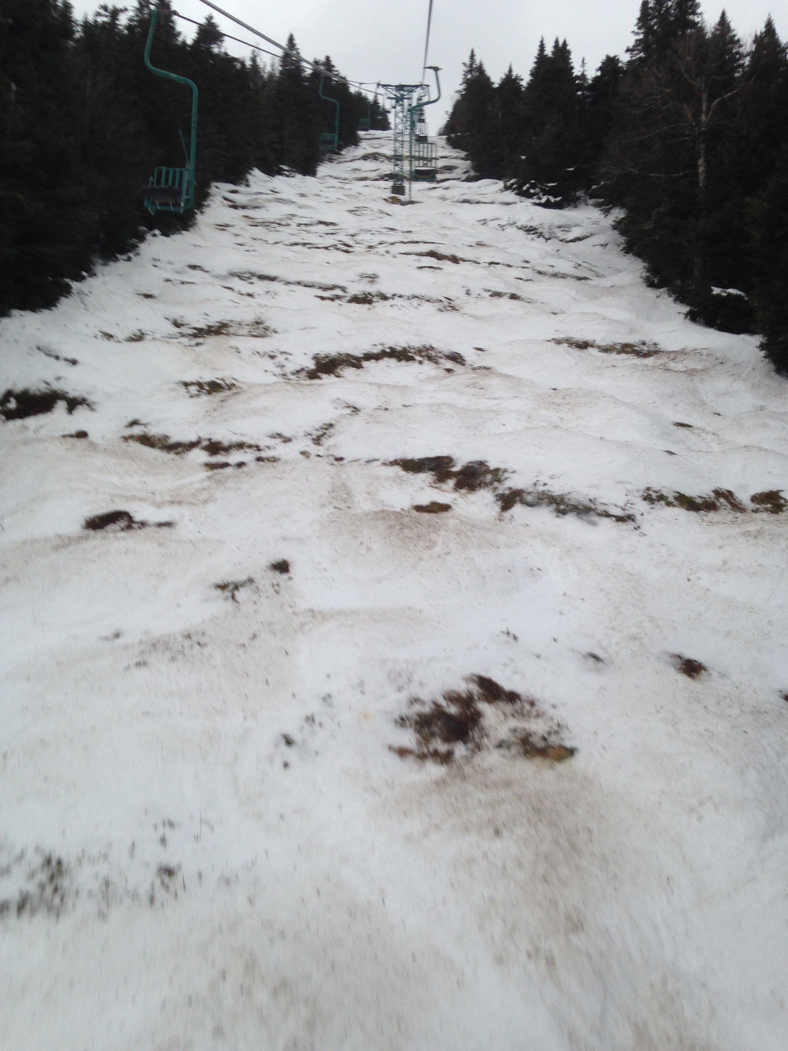 Barely covered trails in the north and bare ground in the south of New England have kept skiers at home and off the slopes this season.