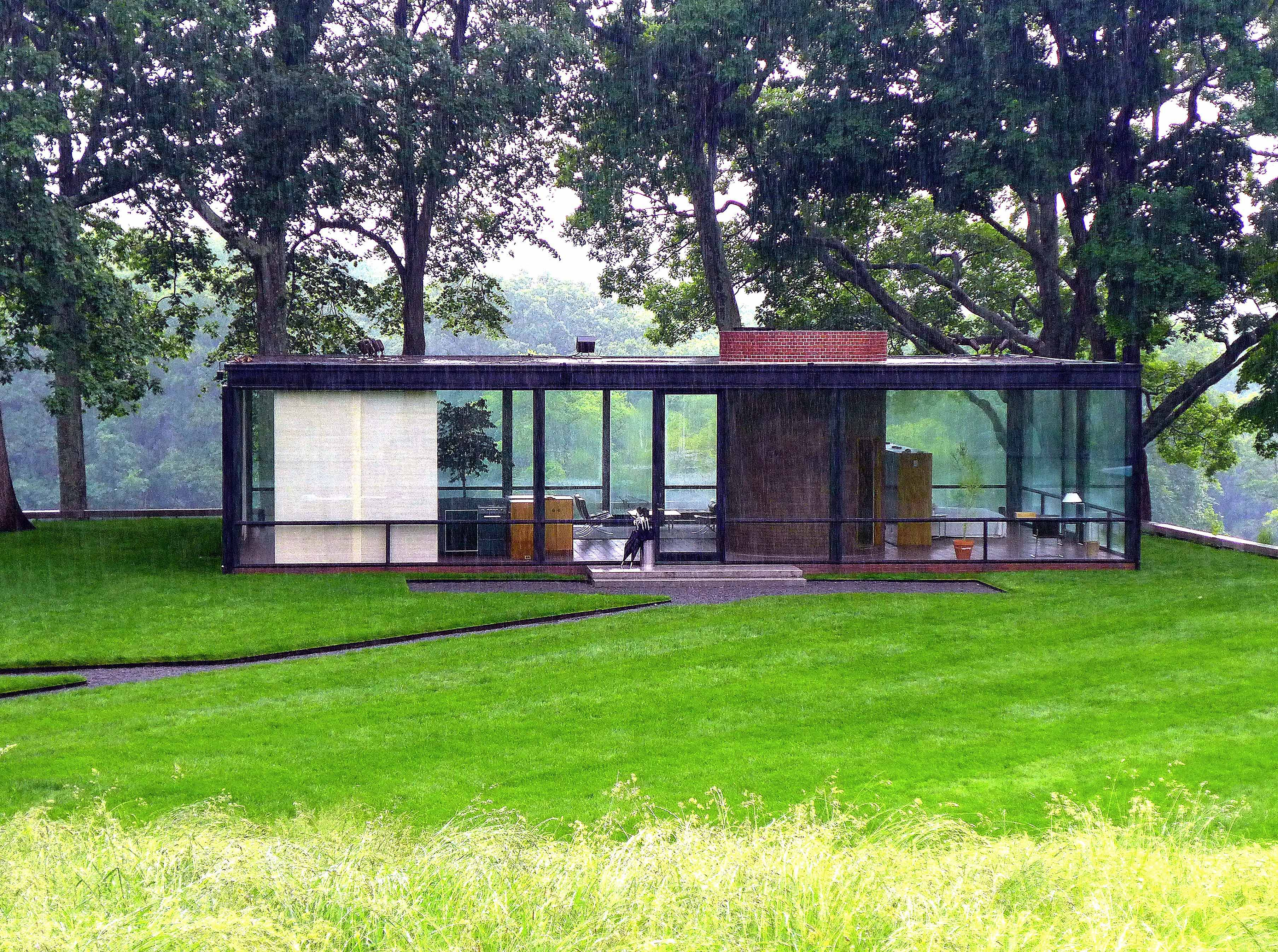 Philip Johnson's house a living icon - The Boston Globe