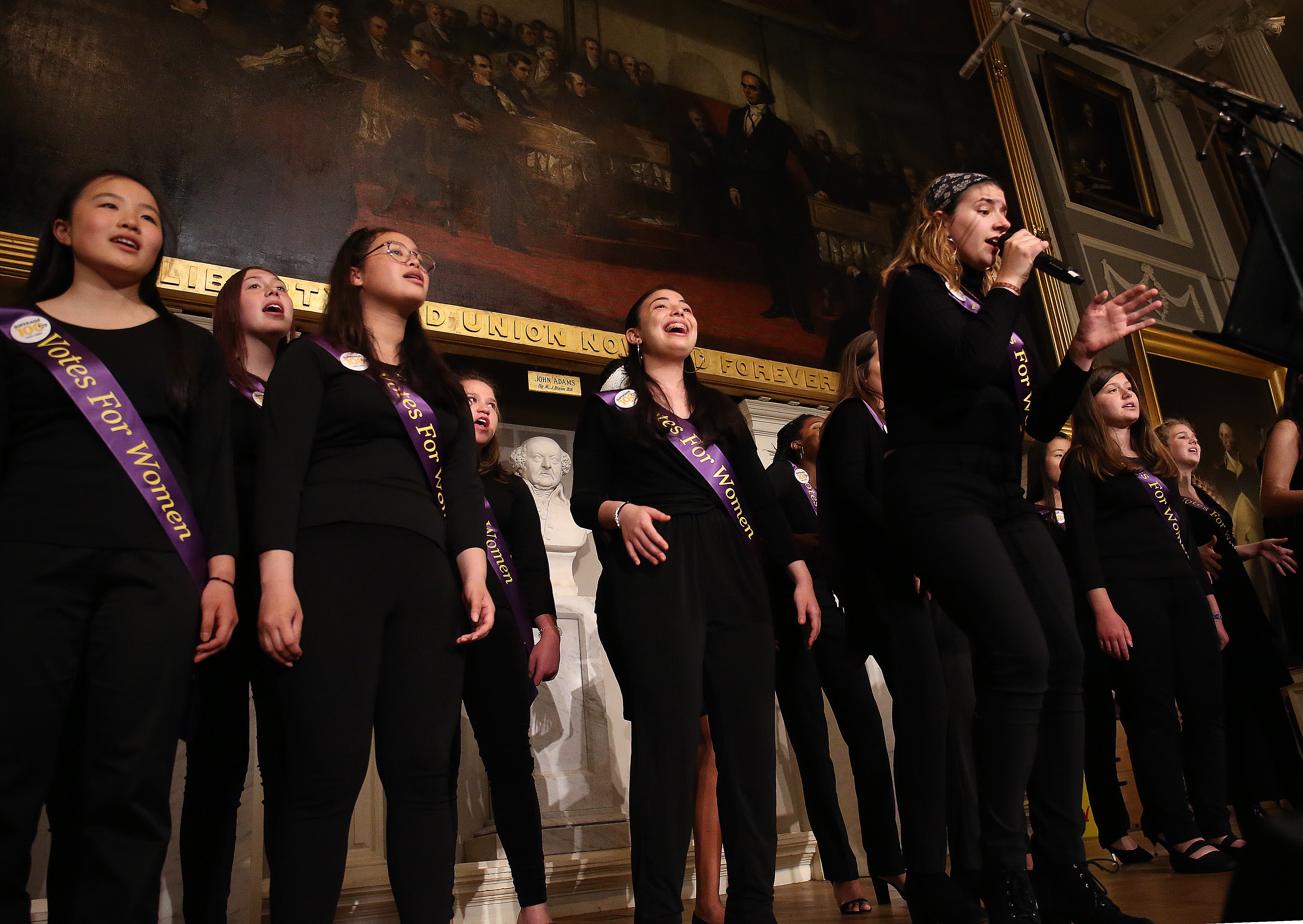 The Boston Children's Chorus performed at Faneuil Hall.