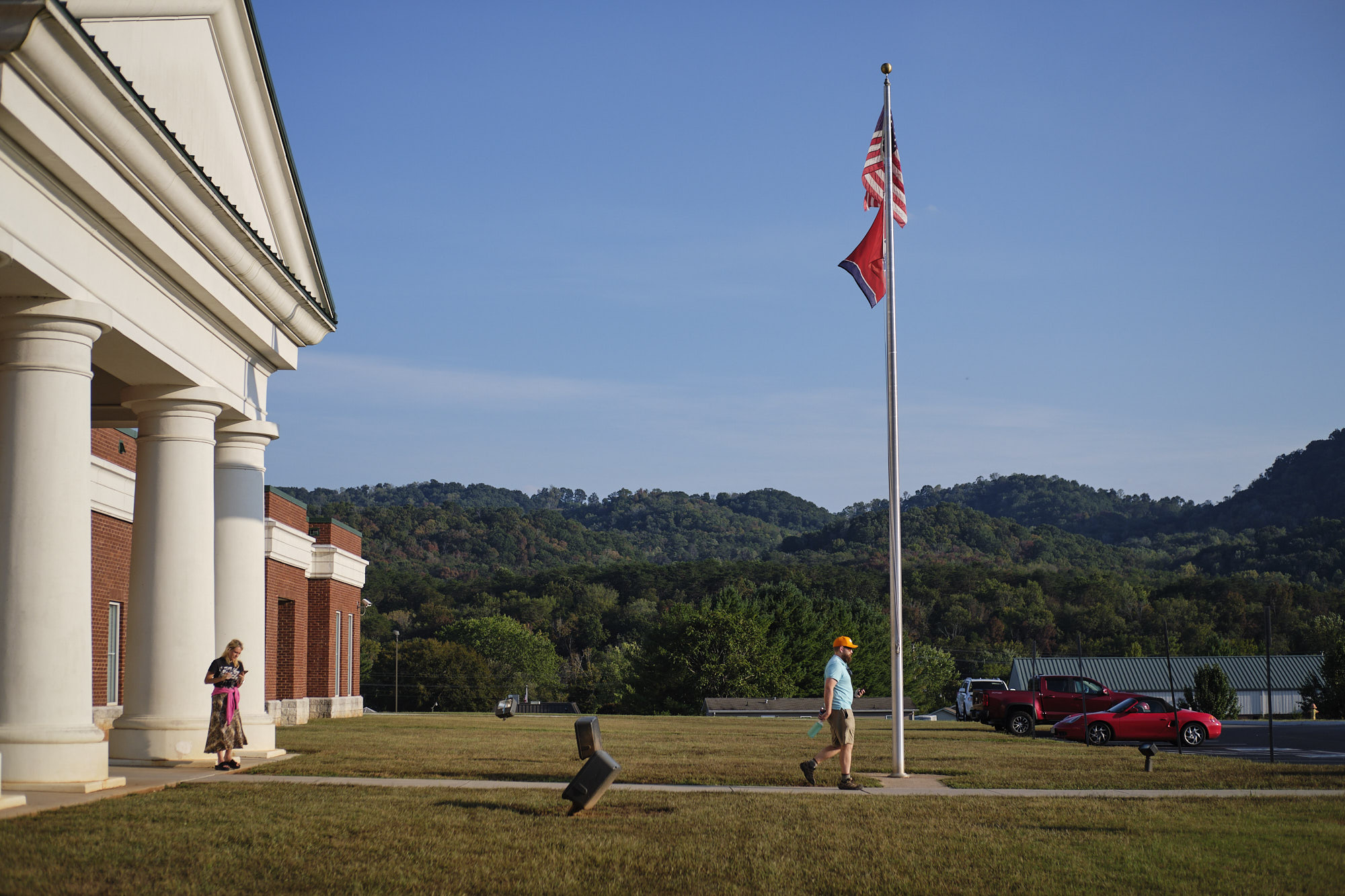 People started to gather at a town hall meeting in Rutledge, Tenn.