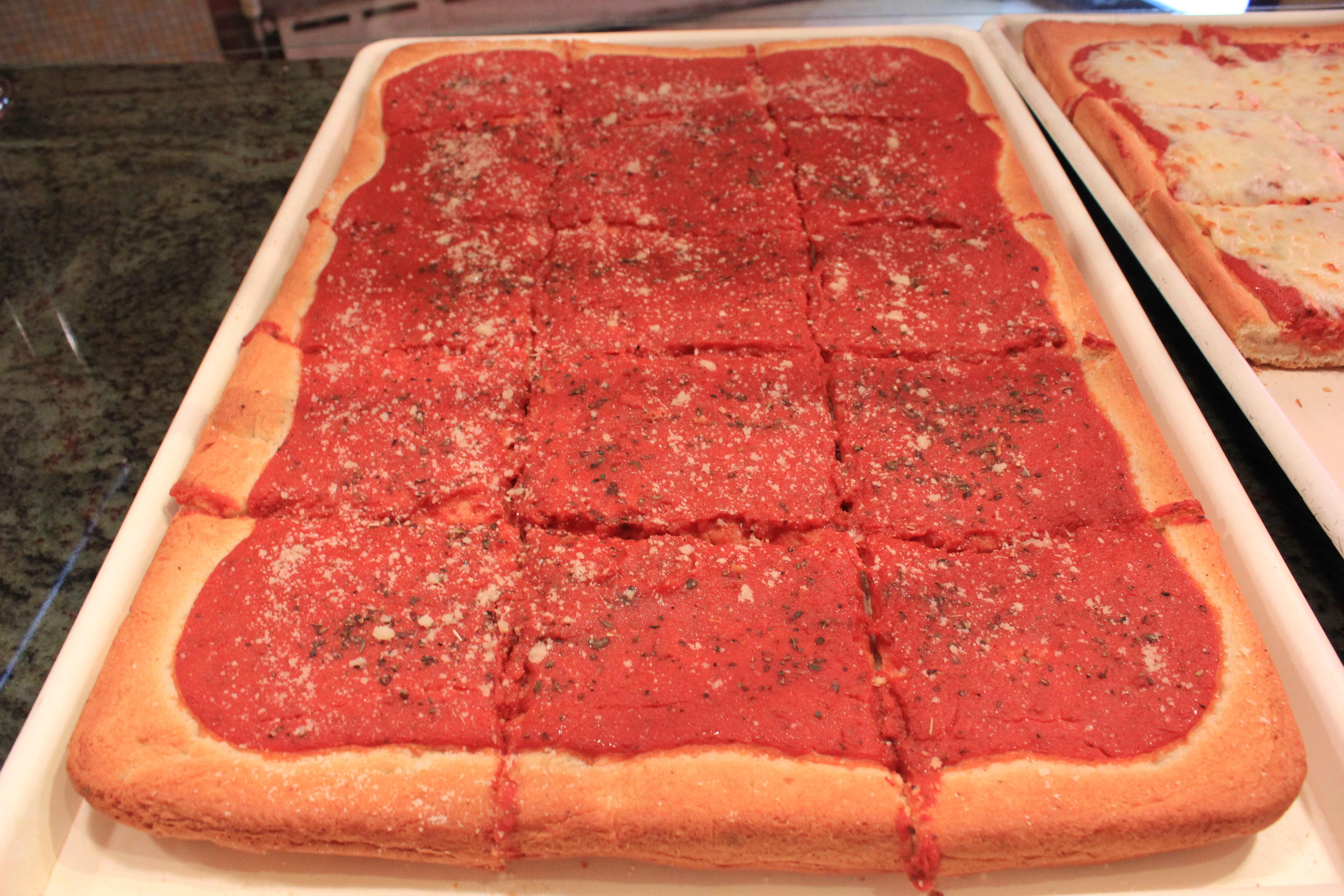 Tomato pie at Sarcone’s.