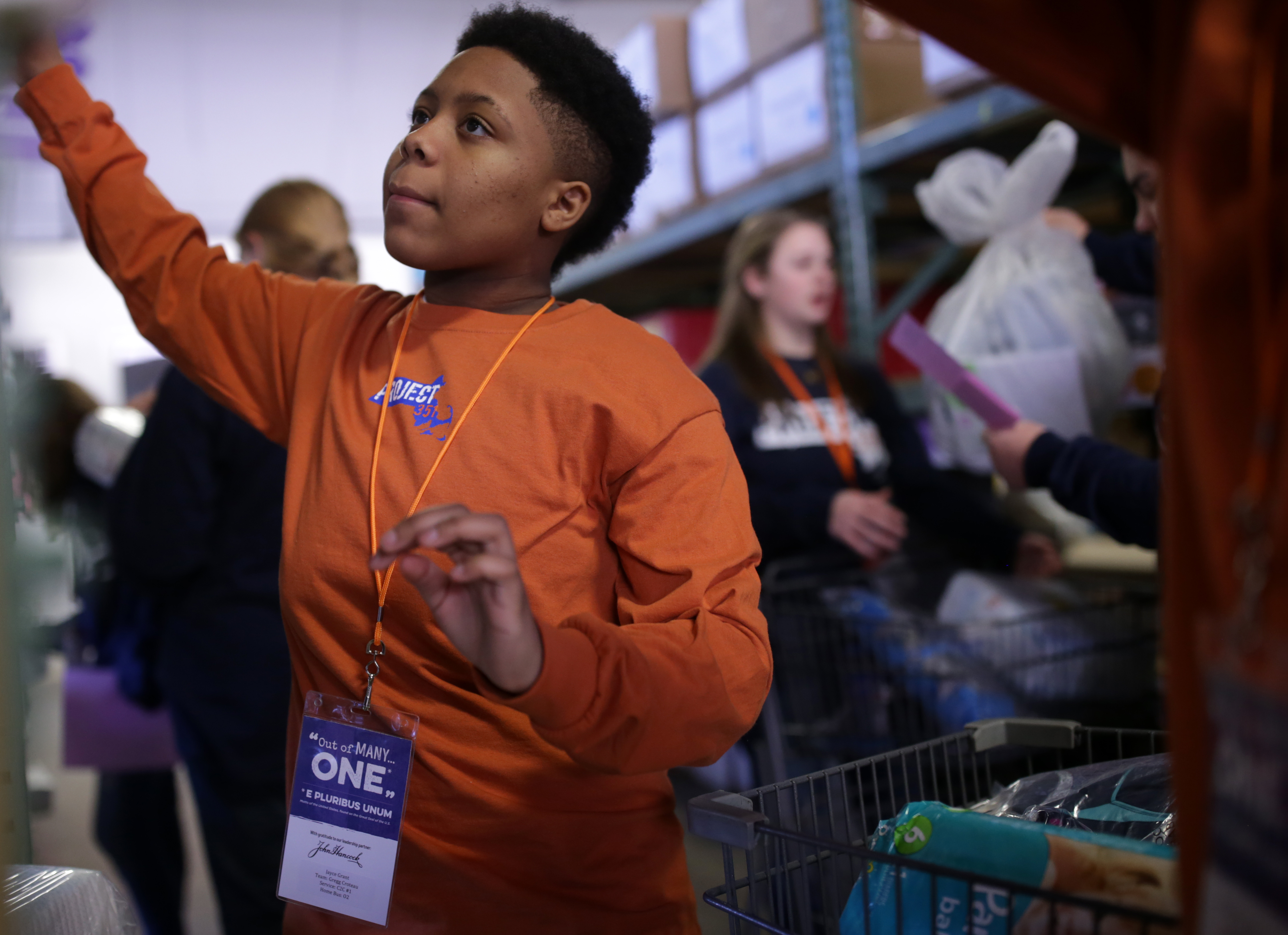 Jayce Grant, a ninth-grader at Needham High School, participated in Project 351 in 2016 and was returning as an alumnus.