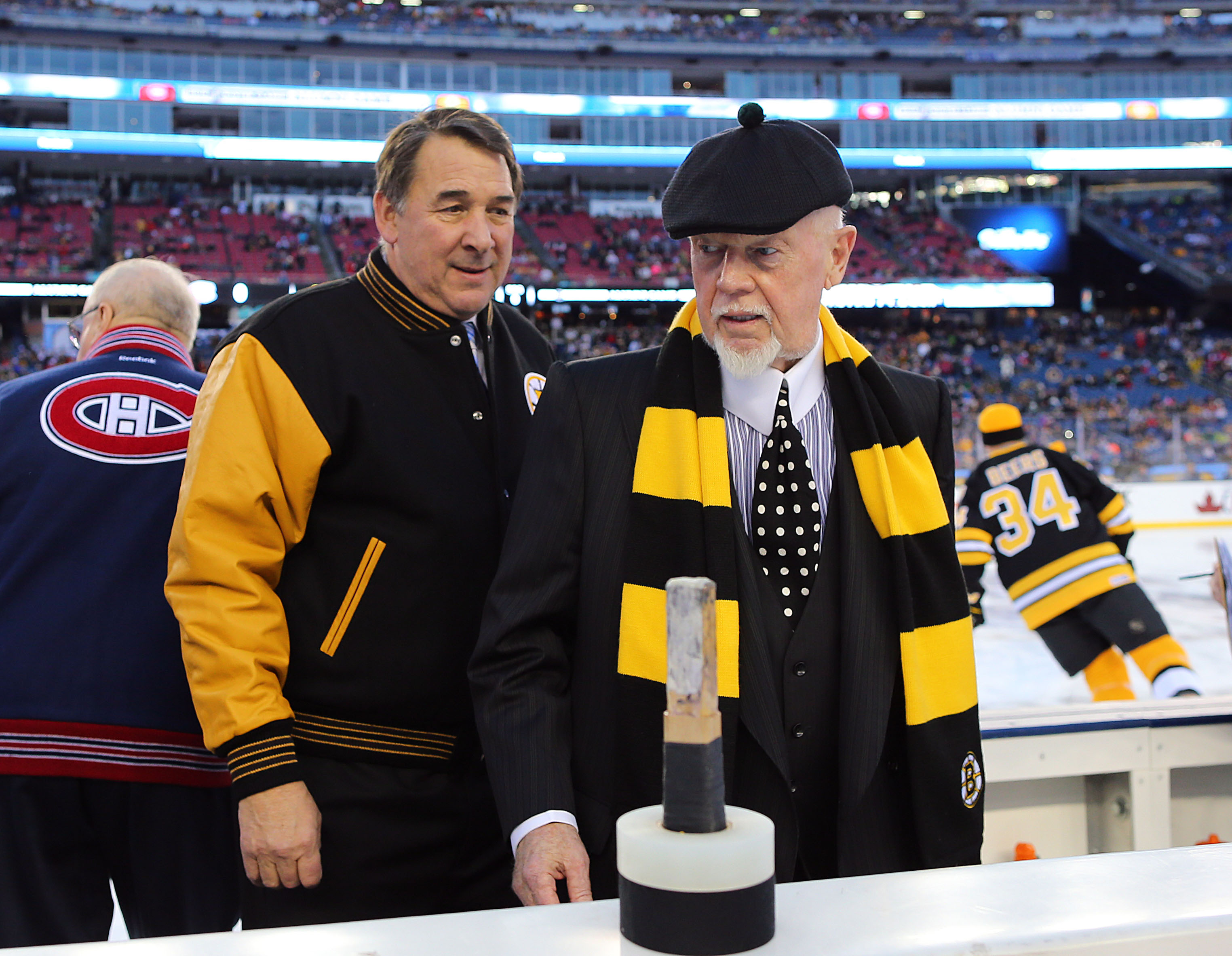 Former Bruins coach Don Cherry, right, seen at the 2015 Bruins vs. Canadiens Alumni Game, will be honored by the Sports Museum’s Tradition gala on Nov. 28.