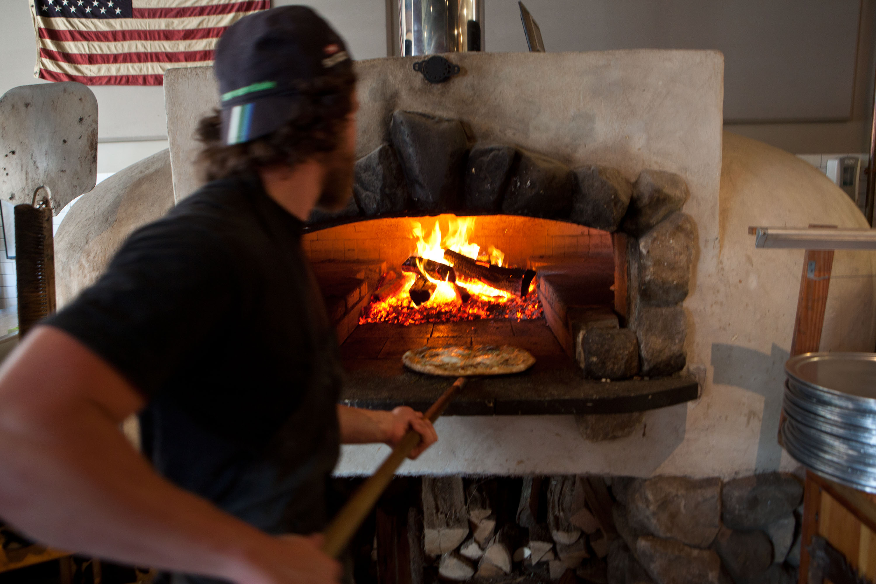 Rail Trail Flatbread Co.’s wood-burning oven.