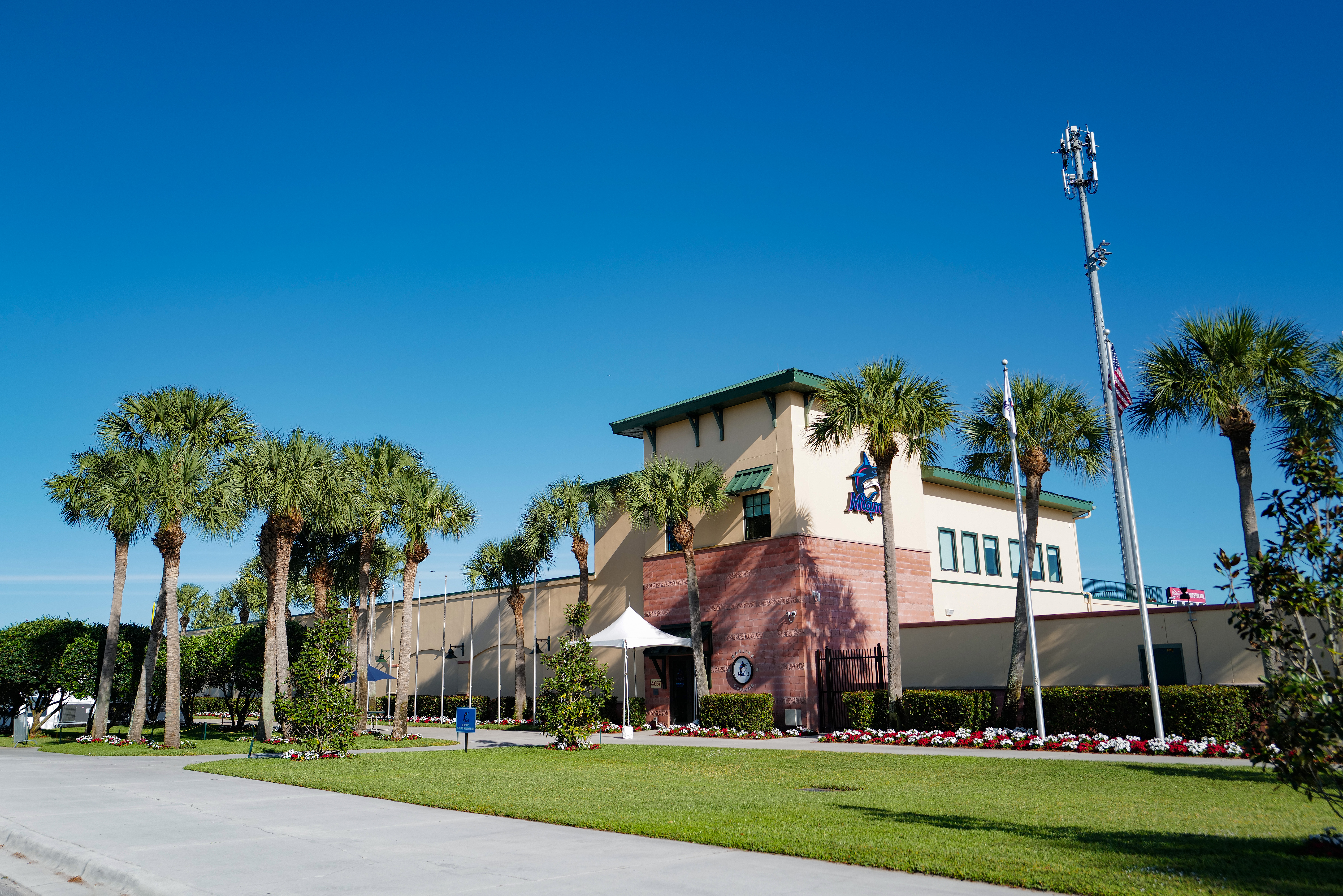 The Miami Marlins became the first MLB team to completely shut down their spring Training complex in Jupiter, Fla.