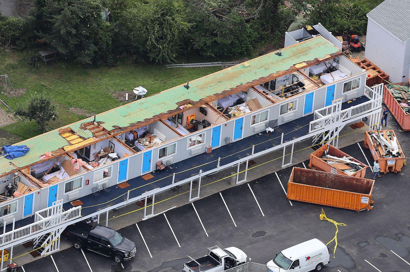 Cape Sands Inn in Yarmouth lost its roof in last week’s tornadoes.