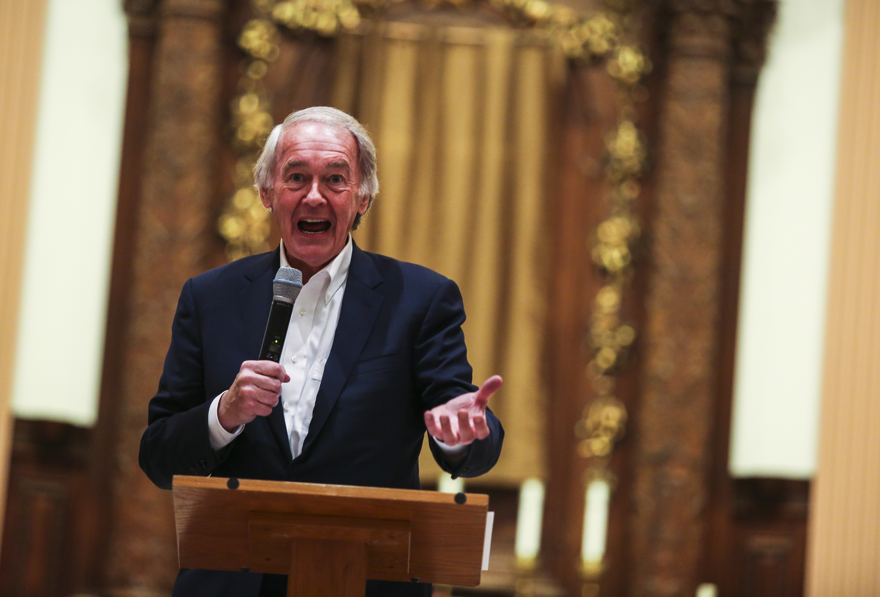 Senator Ed Markey spoke during the Transgender Day of Remembrance event at St. Paul's Church in downtown Boston.