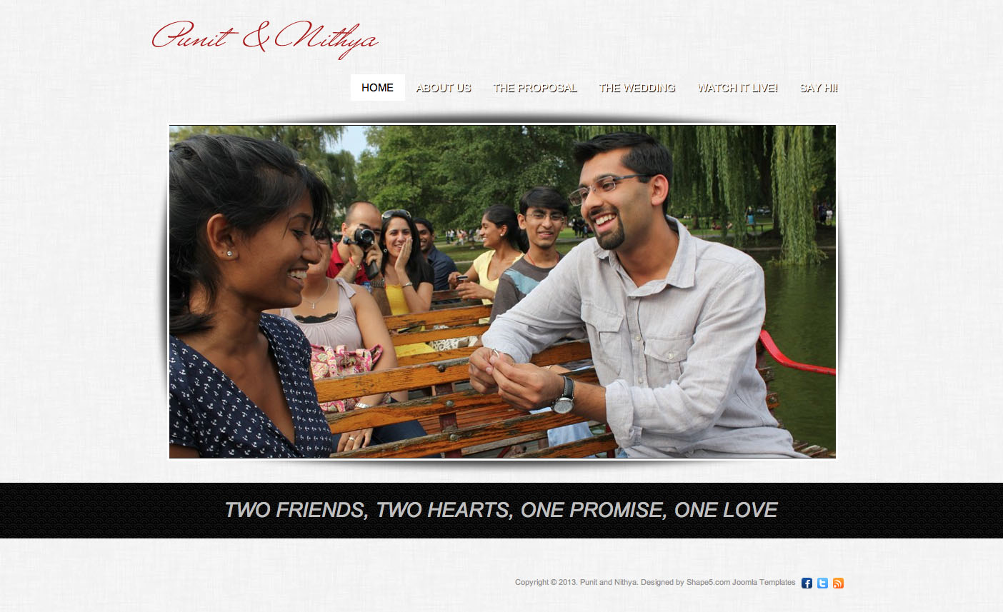 Punit and Nithya’s wedding site.