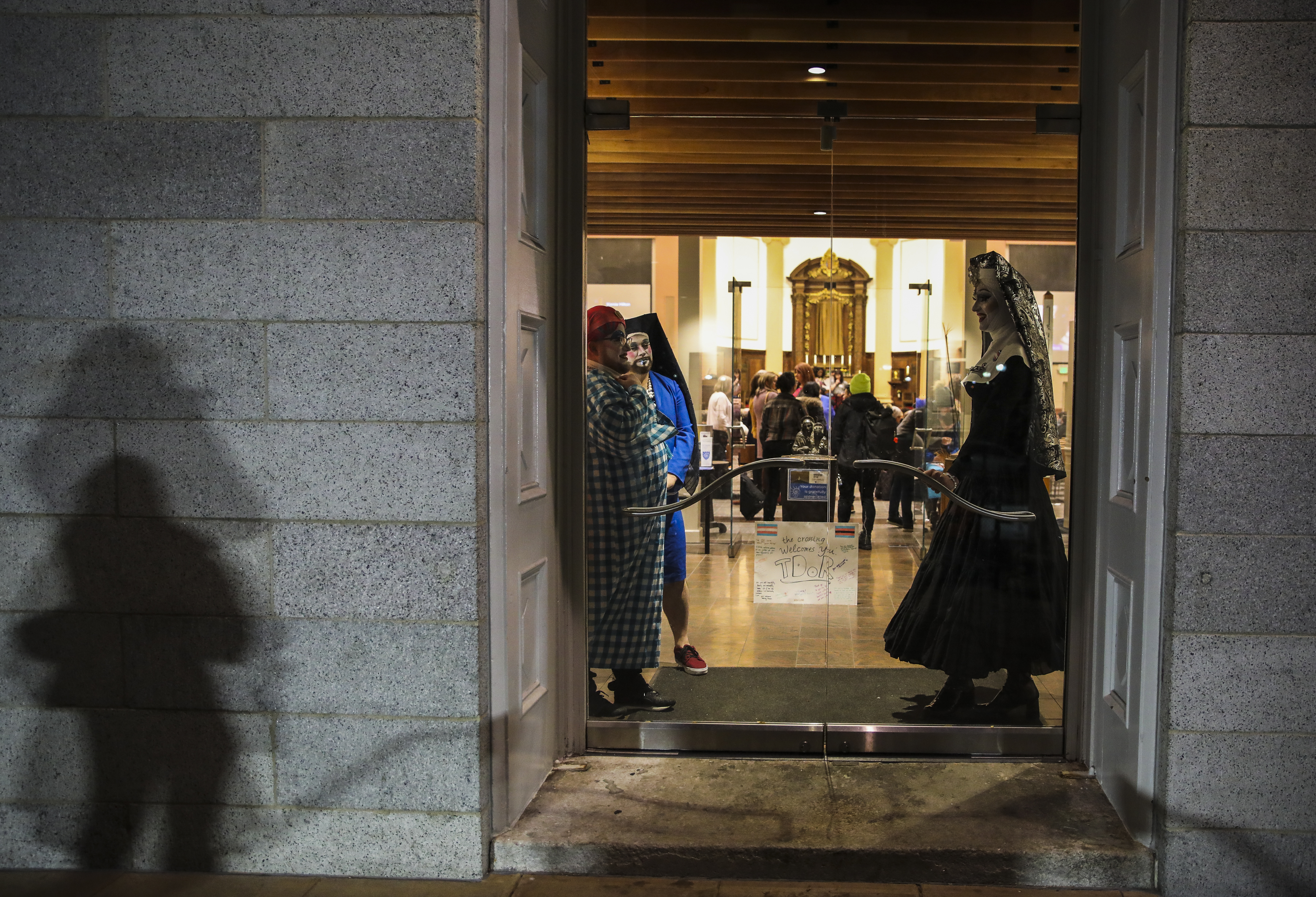 The Boston Sisters of Perpetual Indulgence welcomed people to St. Paul's Church.