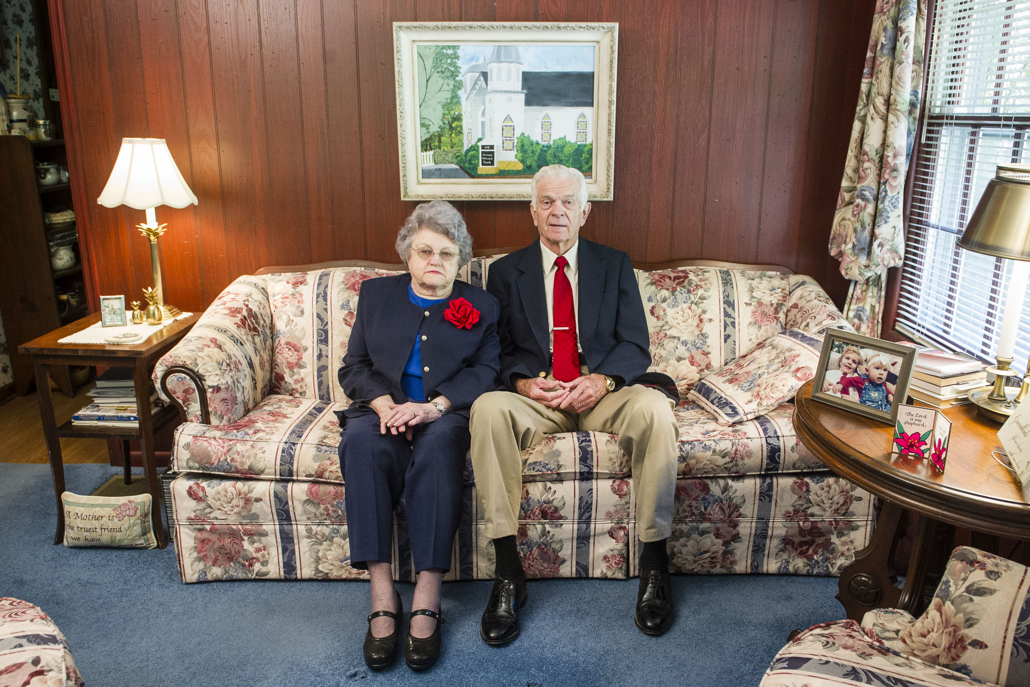 Grady (Billy) Weathers and wife Joann are pictured in their Norcross home which they built and have lived in for over 45 years.