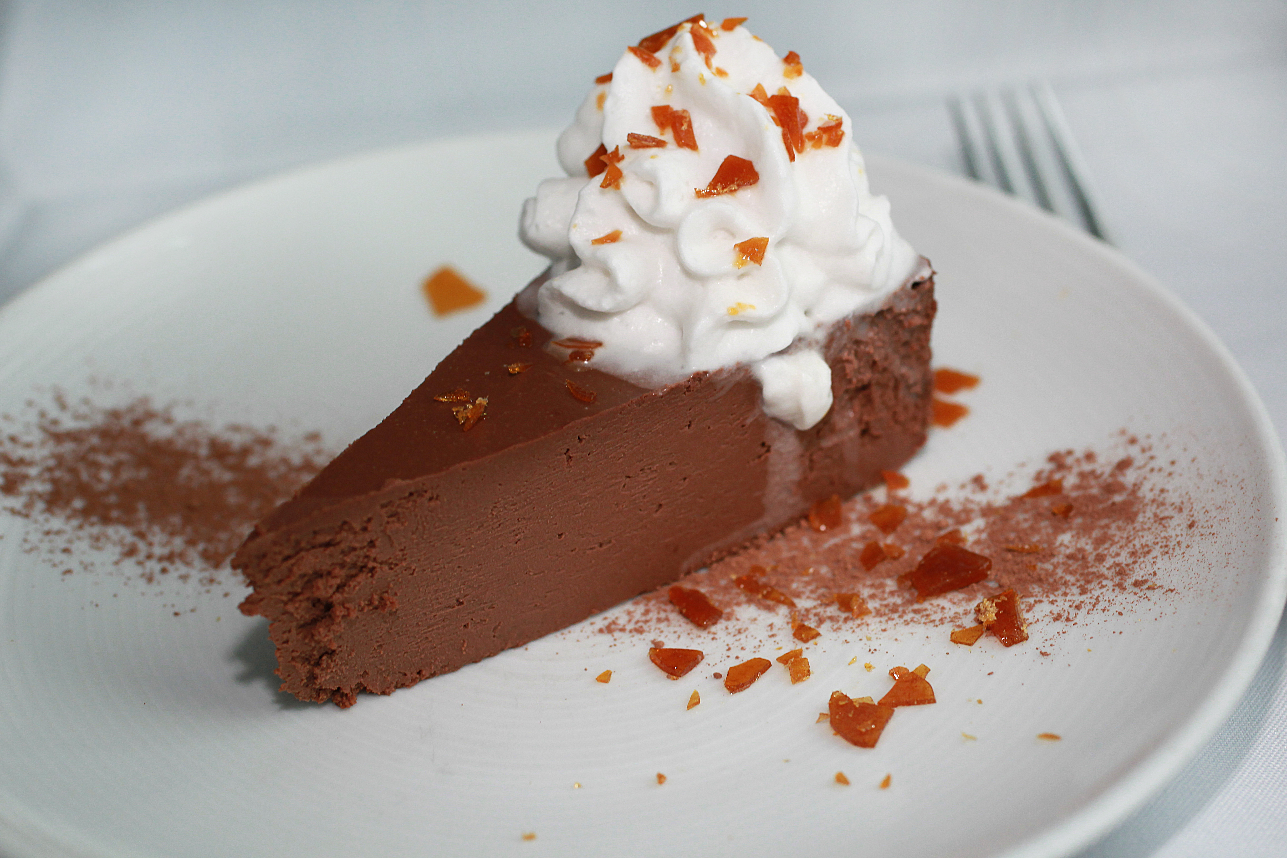 “Death by Chocolate” flourless cake.