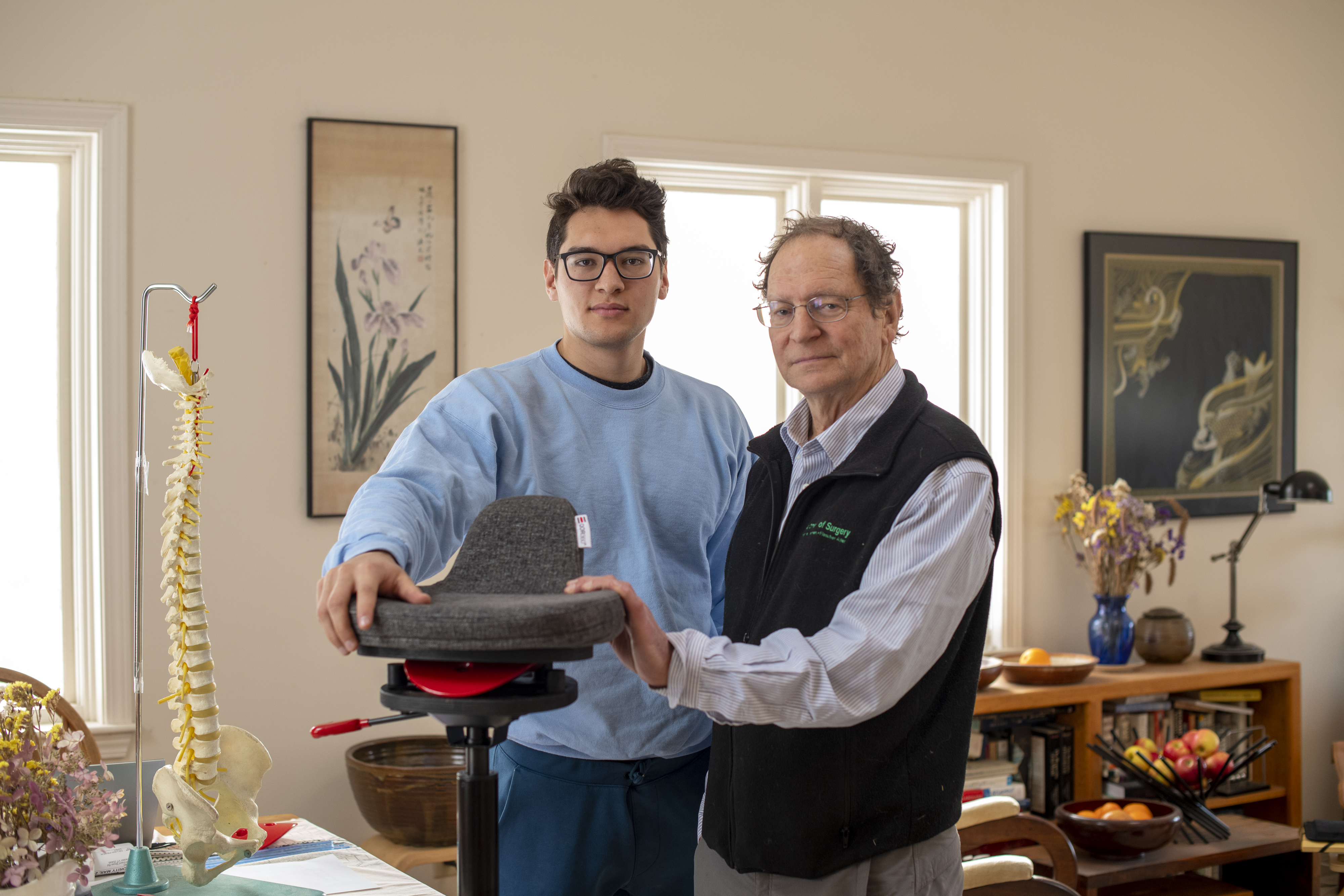 Dr. Turner Osler and his son Lex Osler founded a company, QOR360, that makes chairs that rock in every direction.