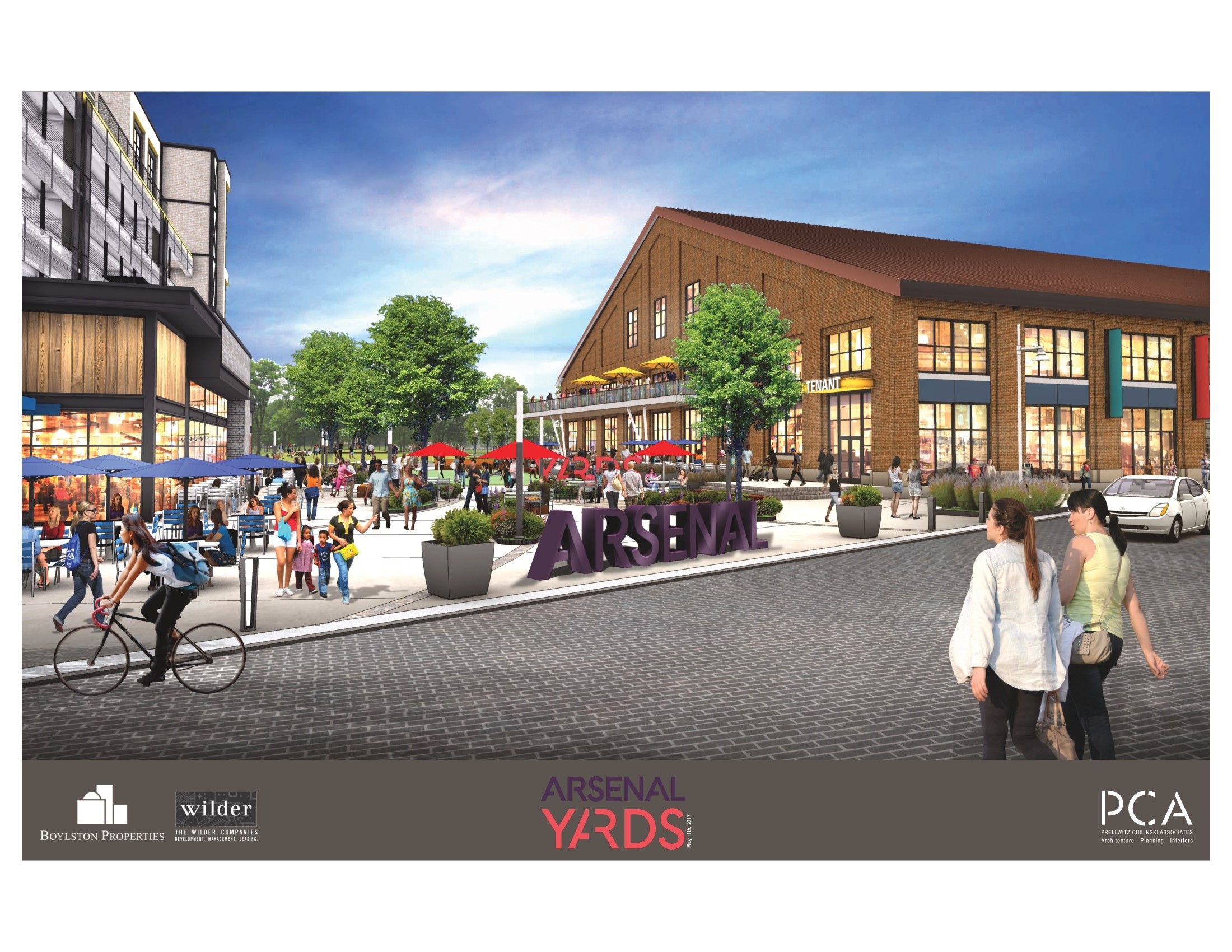 A rendering of Arsenal Yards planned in Watertown.