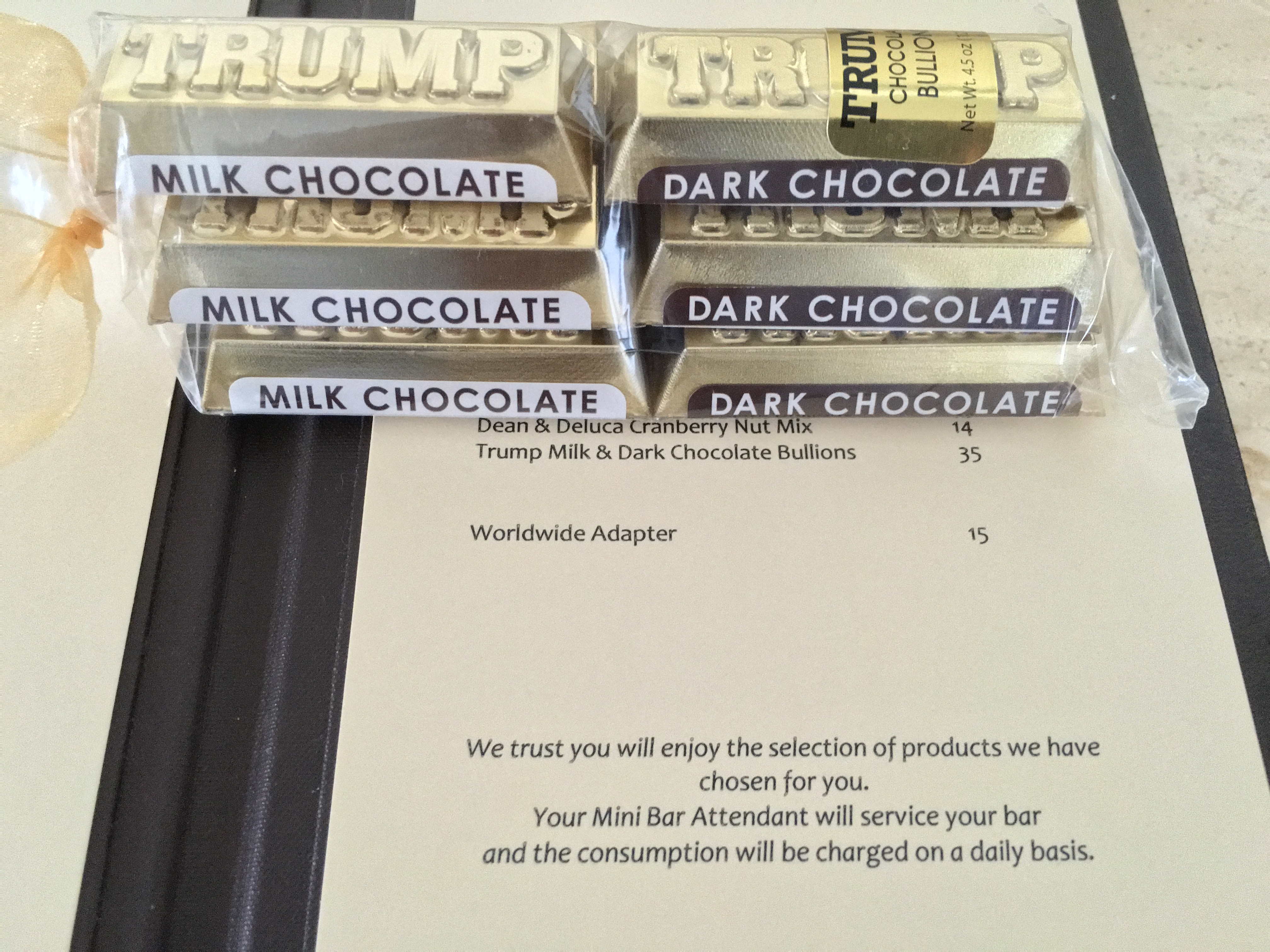 Among the items at Trump SoHo bearing Donald Trump’s surname: Trump chocolates.
