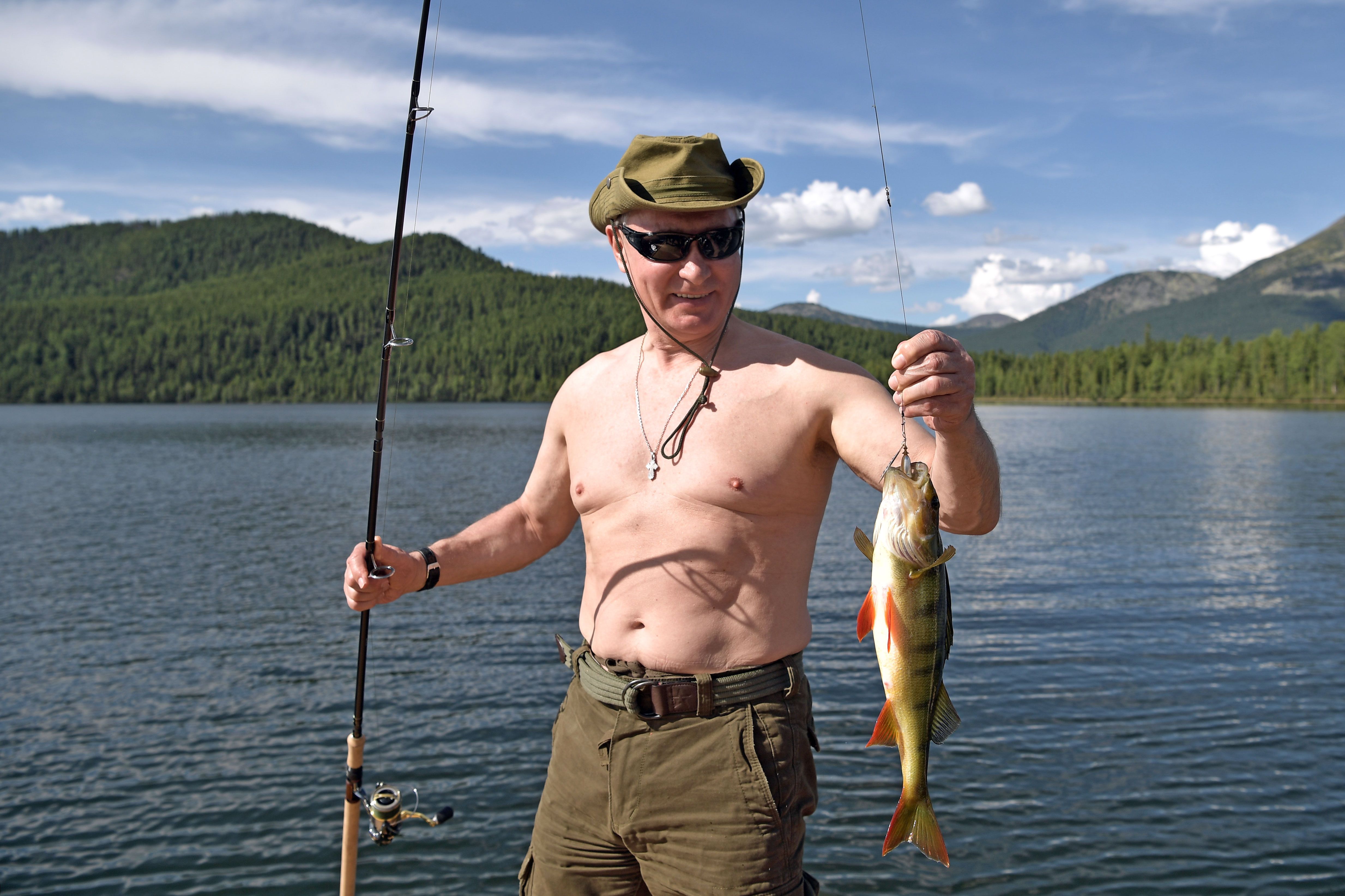 Putin displayed his catch.