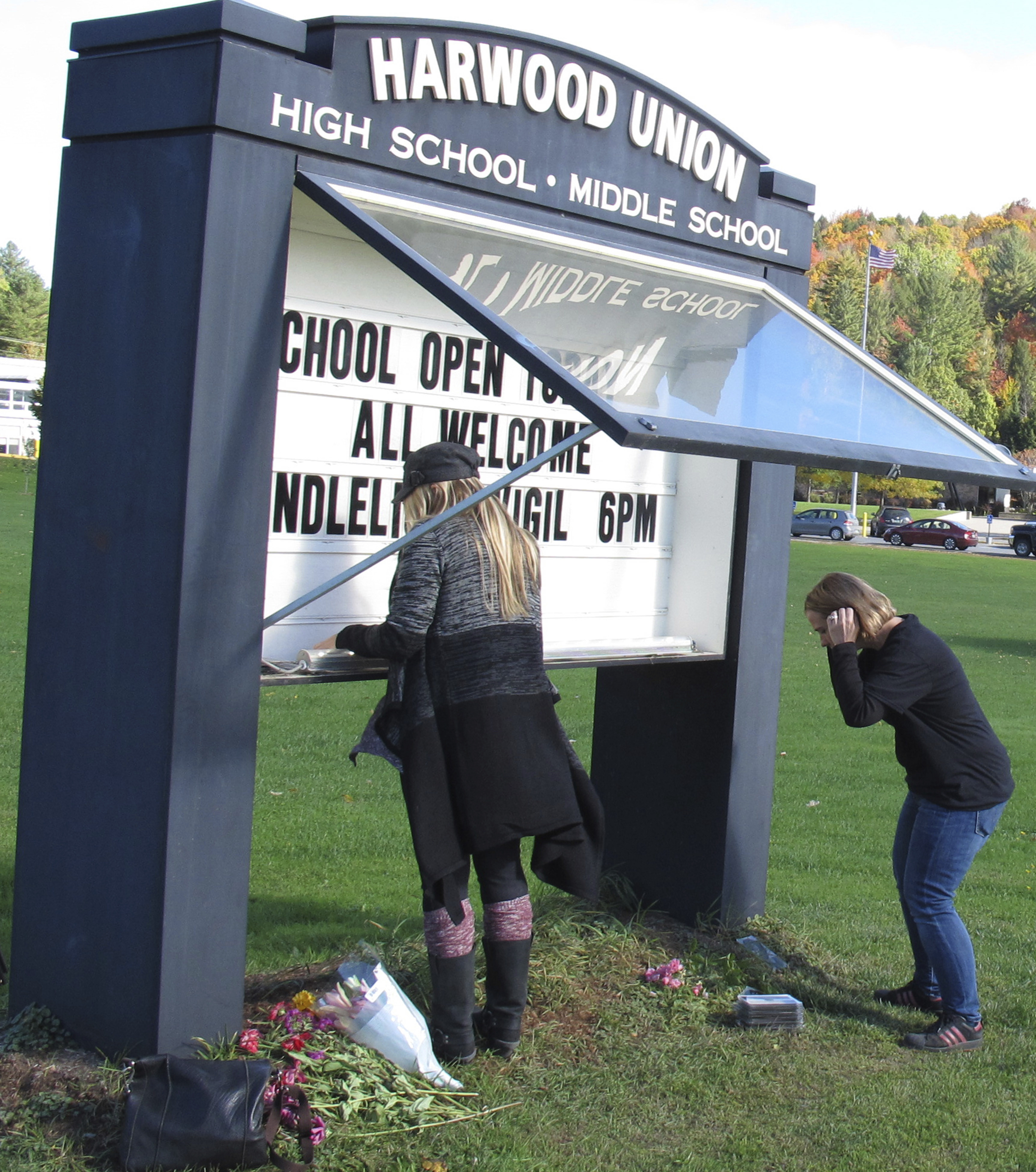 Staff at Harwood Union High School in Duxbury, Vt., posted a notice Monday announcing a vigil for the victims.