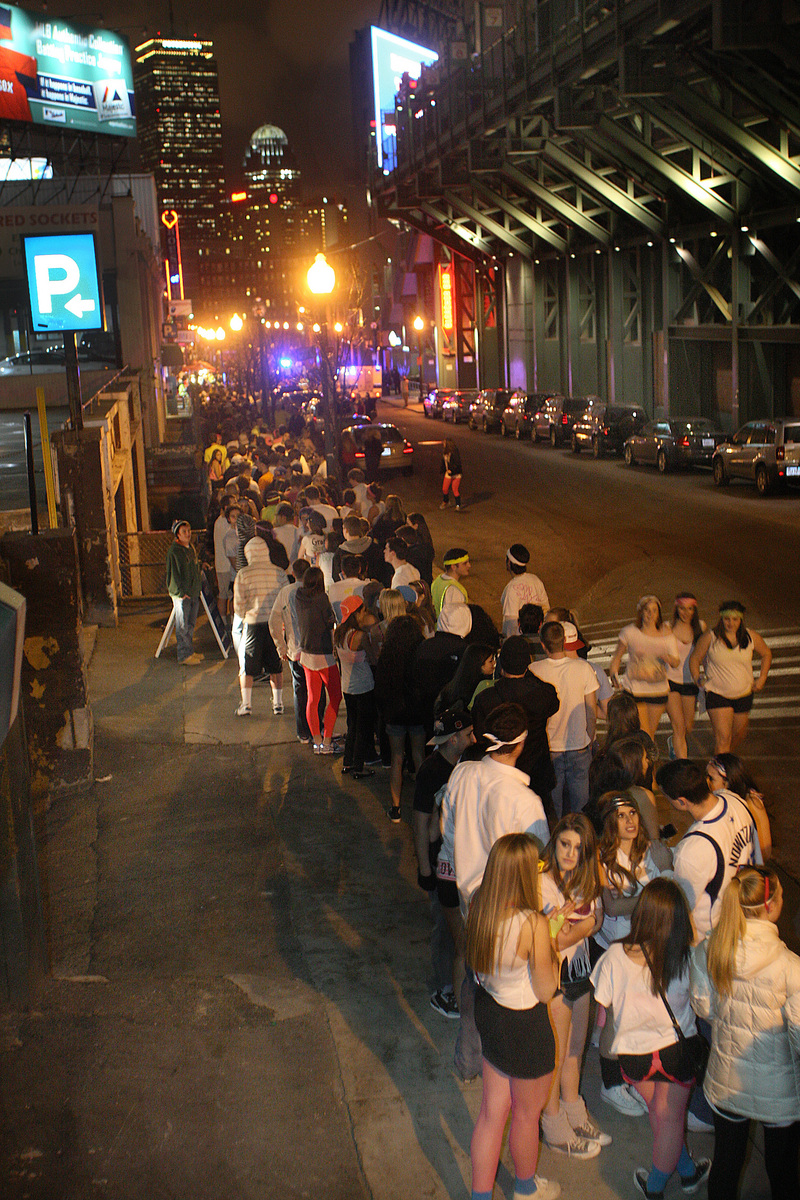 Hundreds of people lined Lansdowne Street waiting to get into the House of Blues for Barstool Blackout Tour live concert.