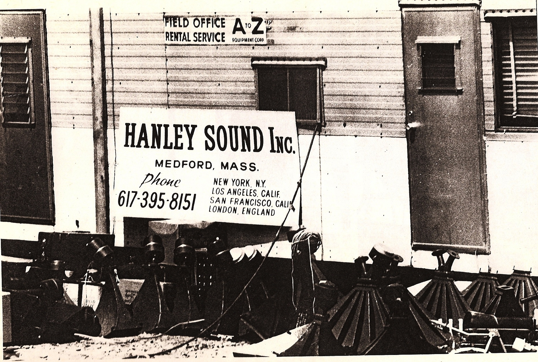 Hanley’s sound trailer at the Woodstock festival.