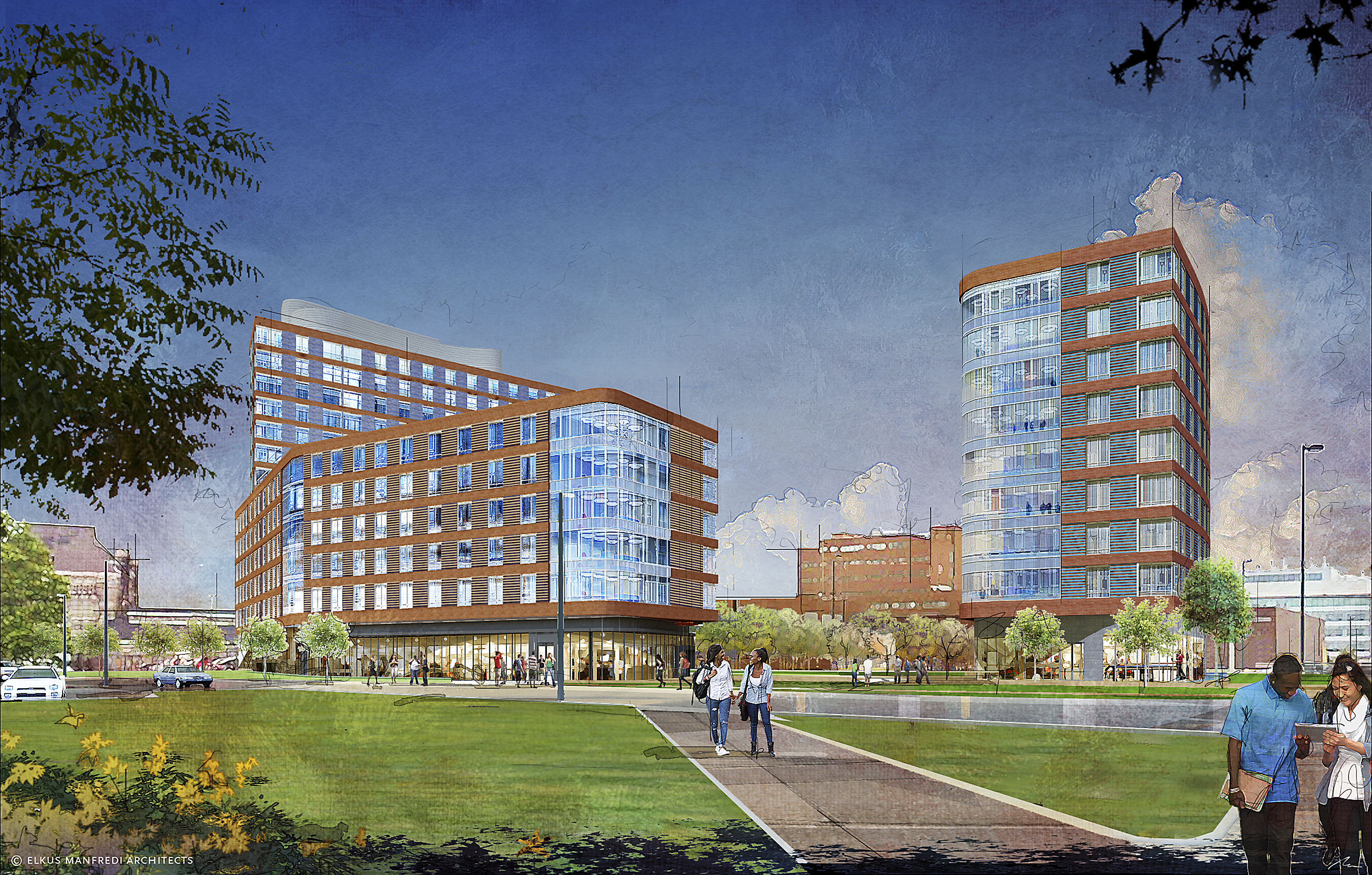 The Boston campus plans to open a dorm next year. Above: A previous rendering of the project.