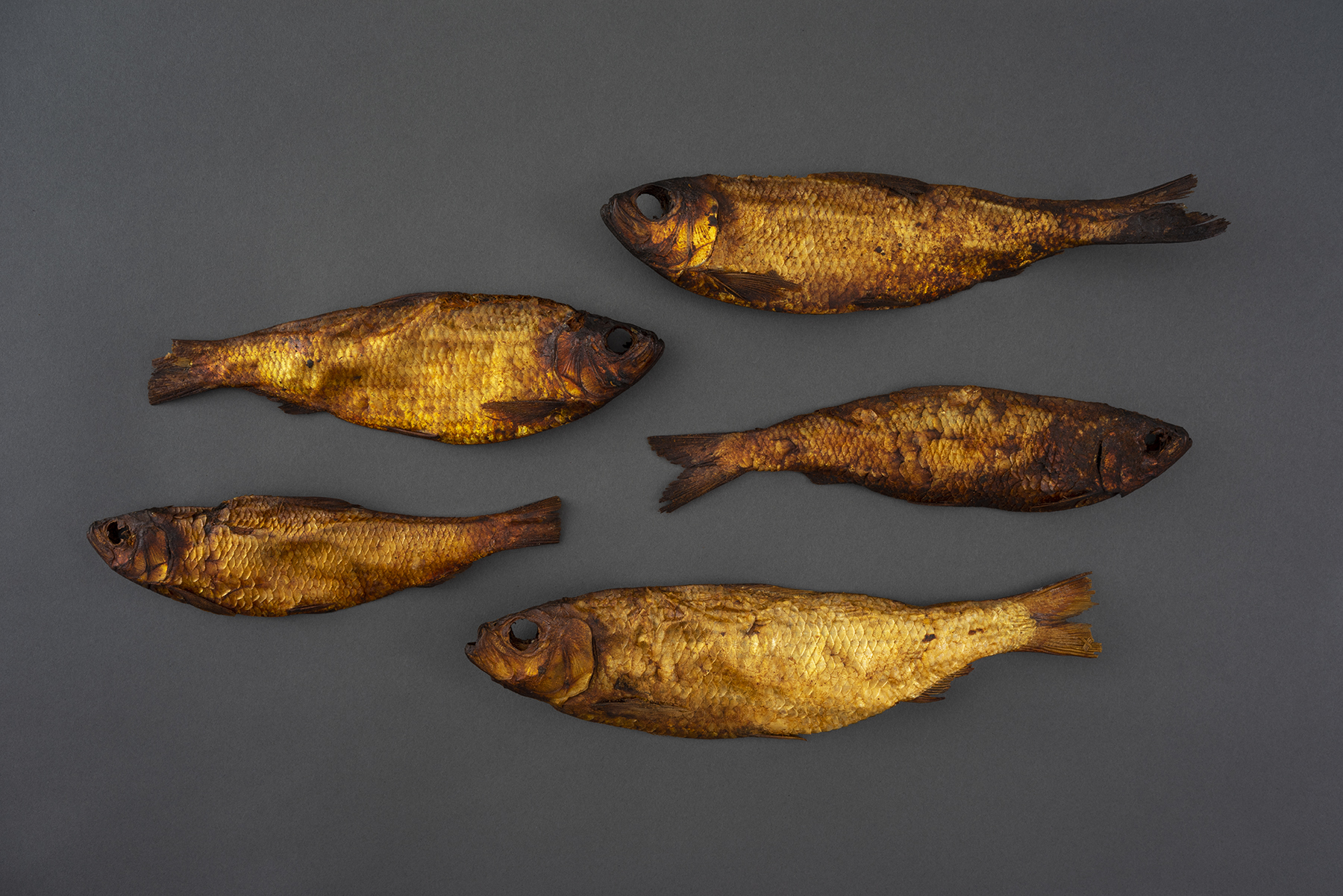 Dried and partly smoked herring, early 20th century.