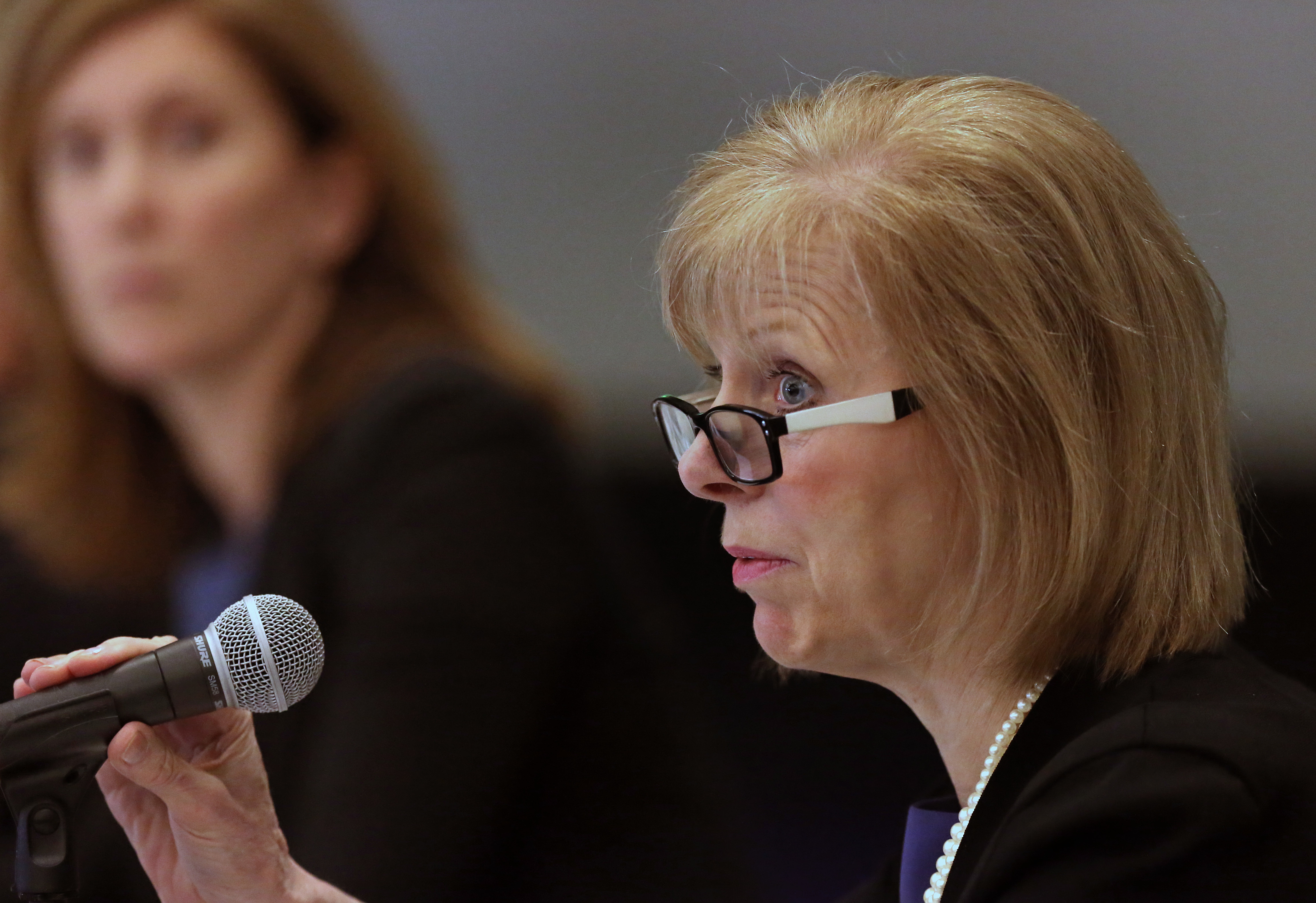 Cathy Judd-Stein represented the Massachusetts Gaming Commission on the first day one the hearing on Wynn Resorts' casino license.