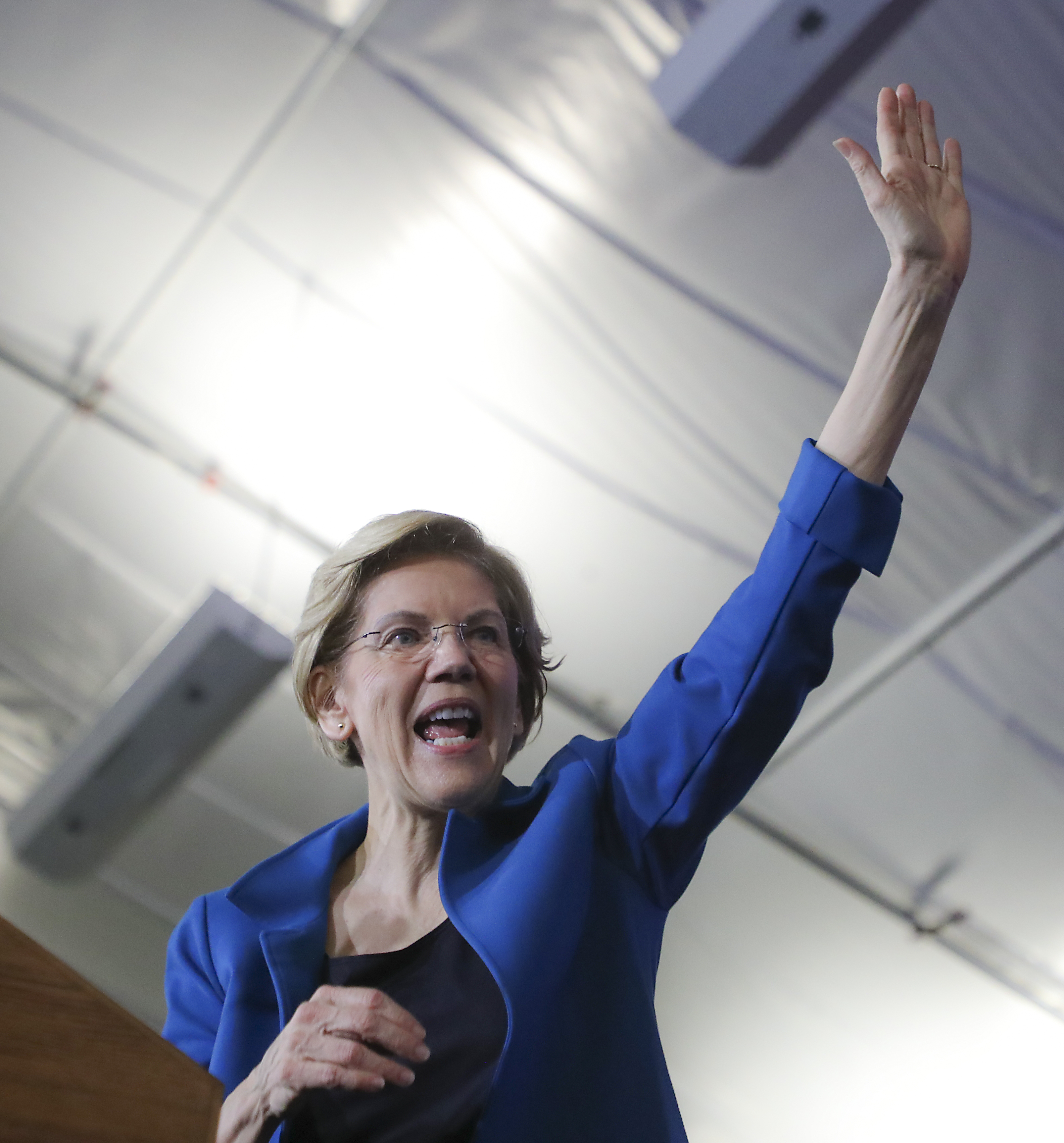 Elizabeth Warren spoke to supporters in New Hampshire on Tuesday.
