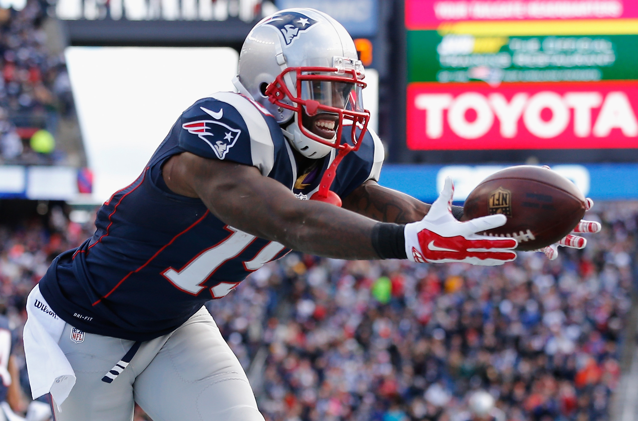 Brandon LaFell set career highs with 74 catches, 953 yards, and 7 touchdowns.