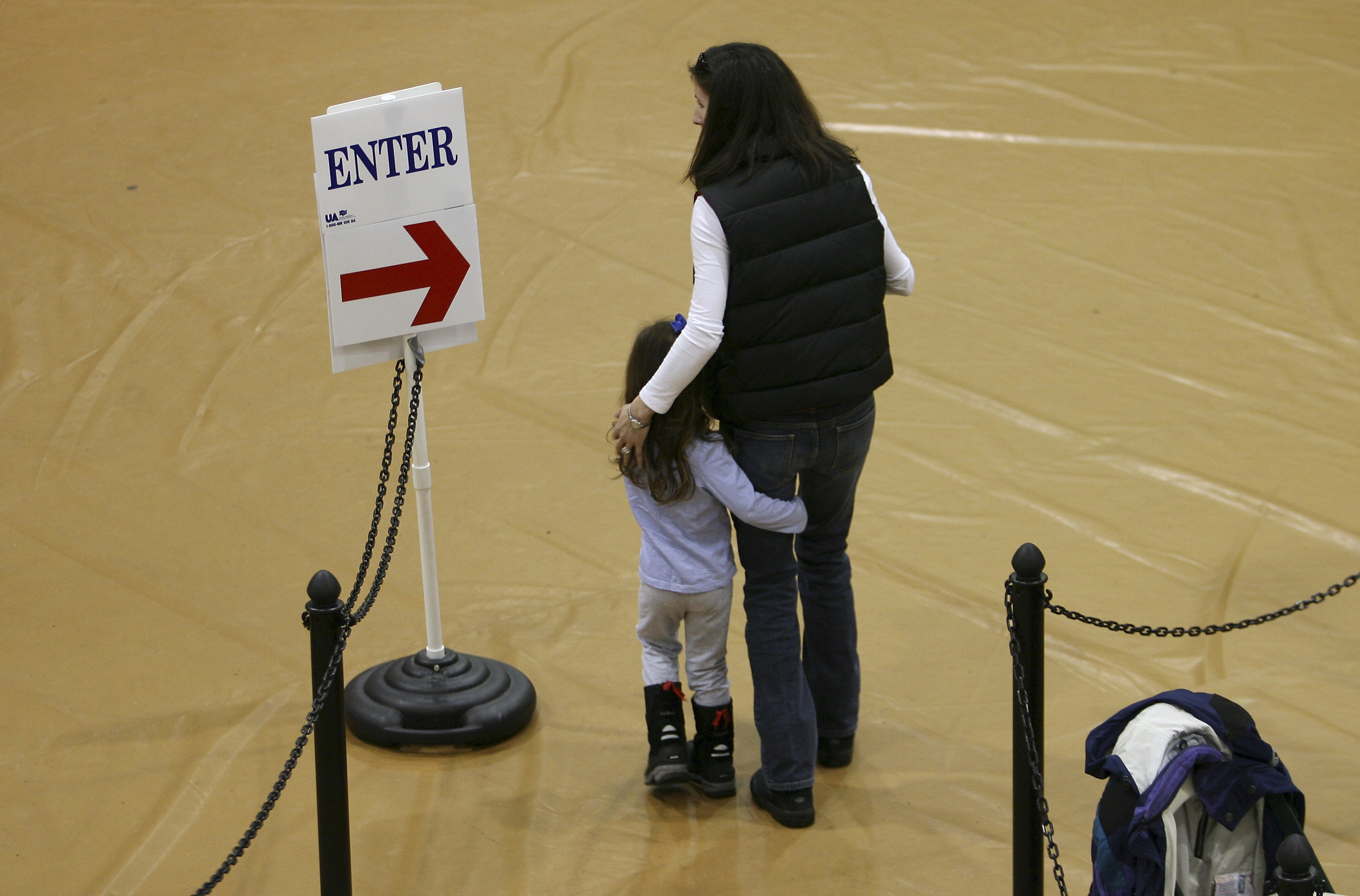 A woman waited in line to vote in Hopkinton in 2008.