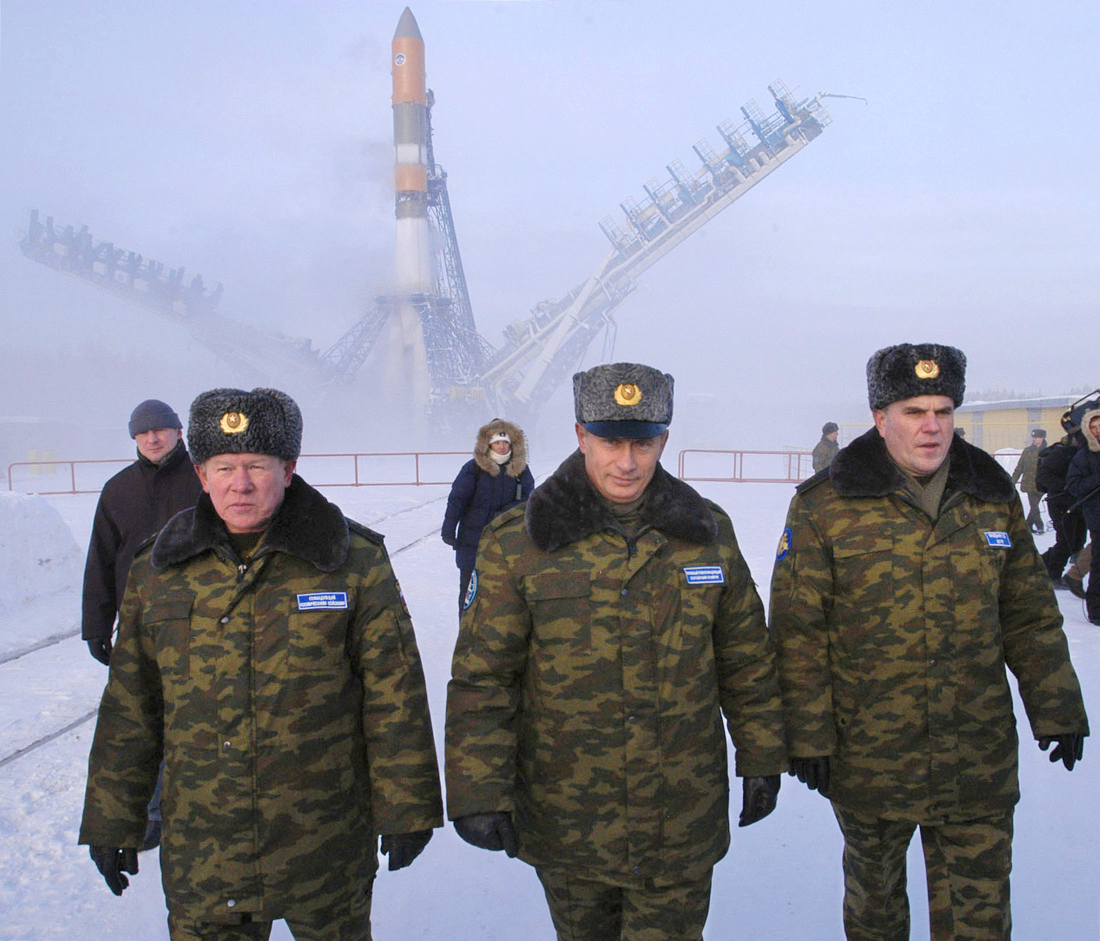 Vladimir Putin at the Plesetsk cosmodrome launch site in northern Russia.