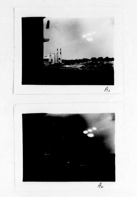 Air Force files from a 1952 incident in which a Salem man captured photographs of four bright lights in the sky, which might have been the reflection of lamps in a window.