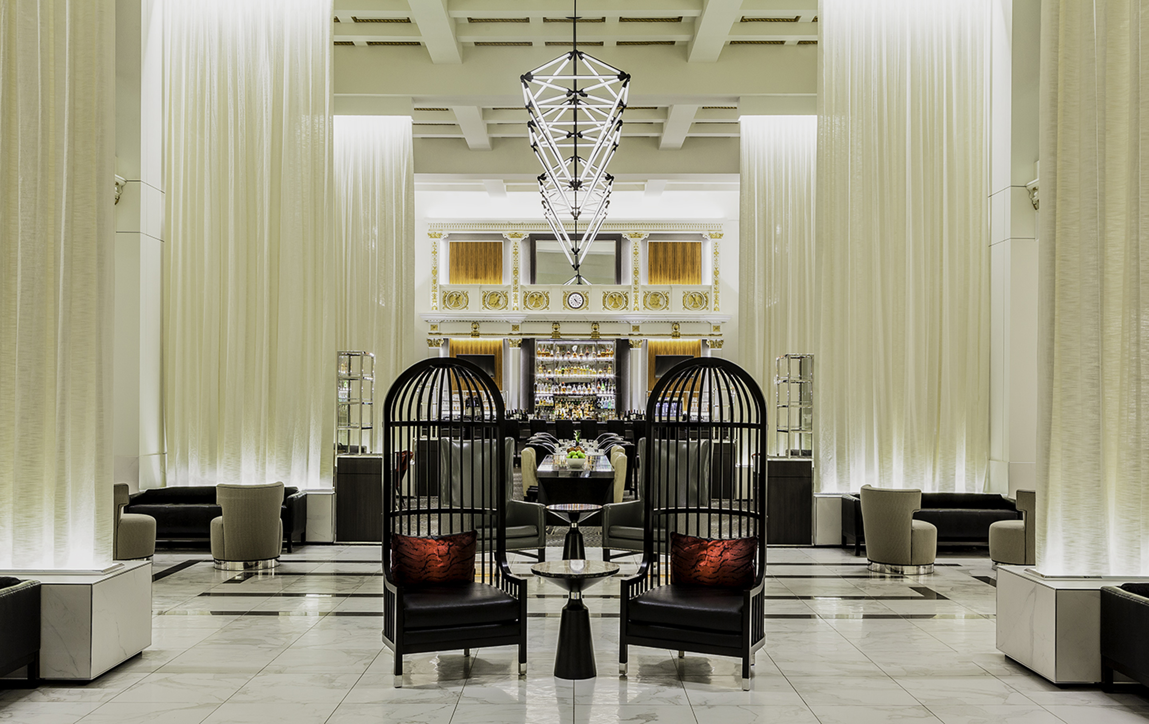 The Boston Park Plaza Hotel's refurbished lobby.