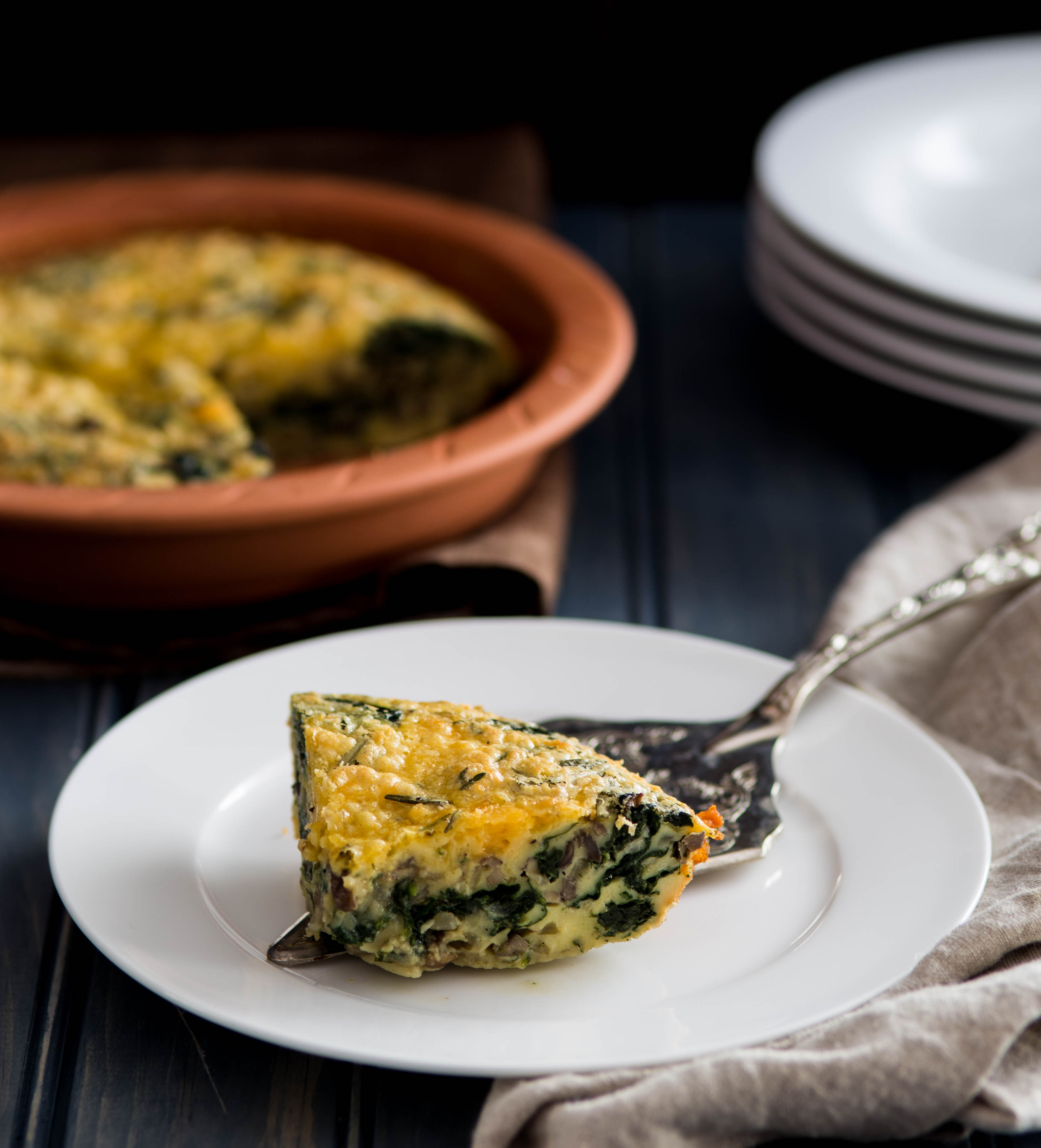 Recipe for spinachmushroom crustless quiche The Boston Globe