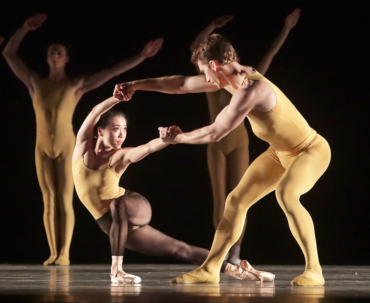 Misa Kuranaga and Patrick Yocum in Boston Ballet's “Artifact” at the Boston Opera House.