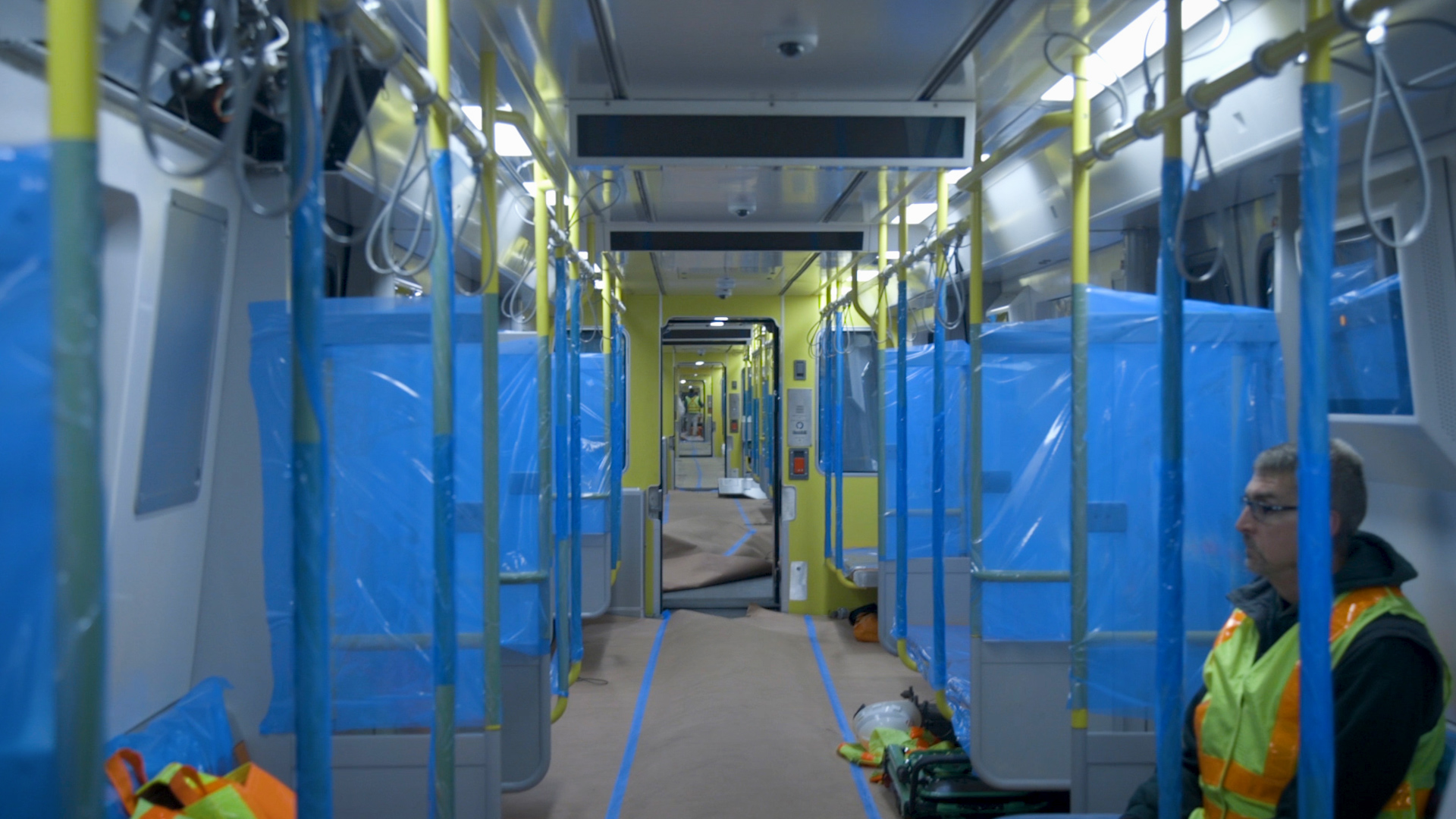 Officials have protected the interior of the new cars during their tests.