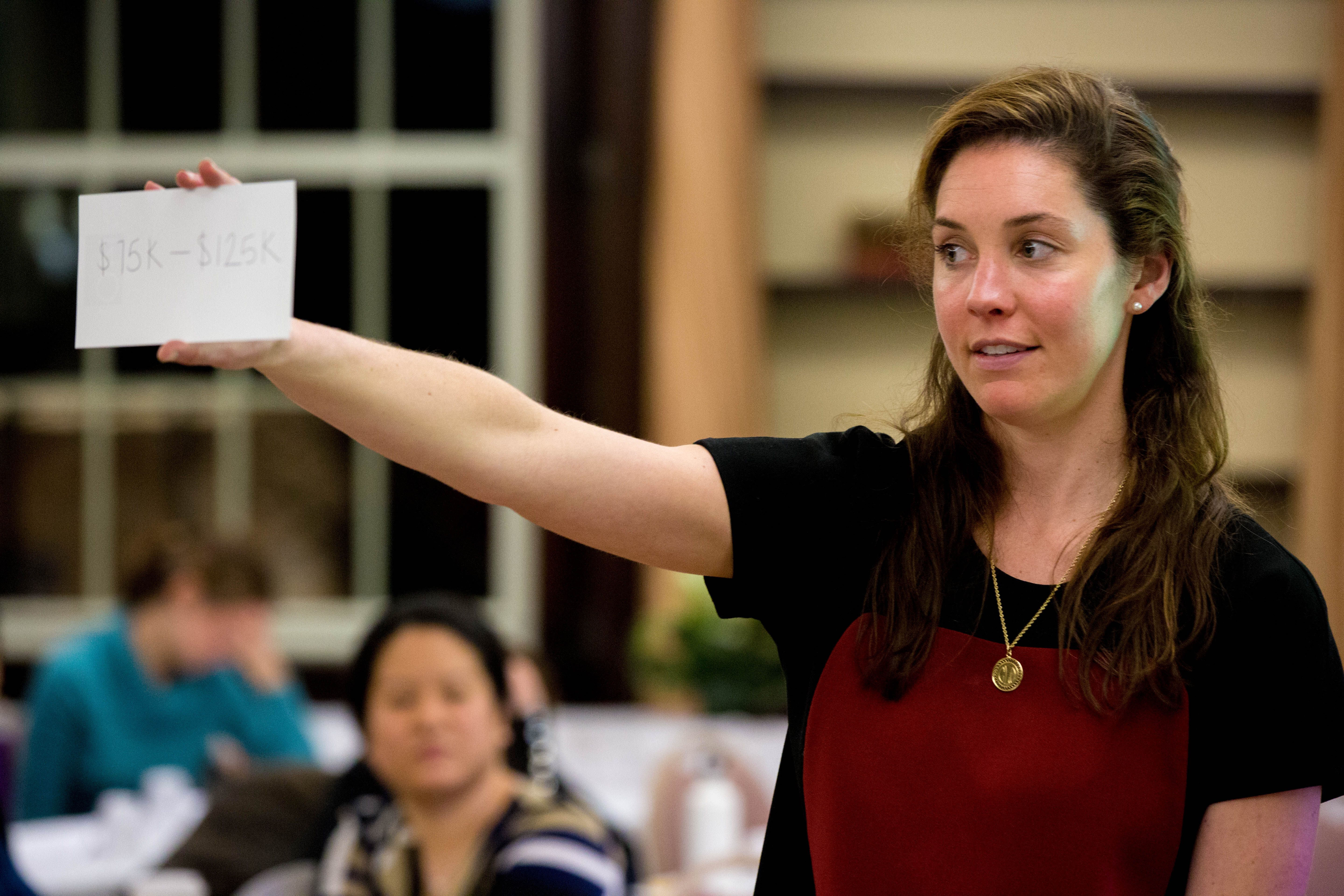 Co-facilitator Casey Littlefield leads a workshop at the YWCA in Boston.