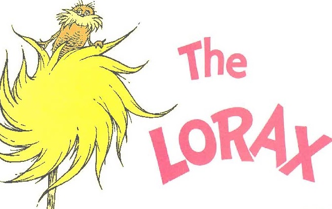 The Lorax in a Truffula tree
