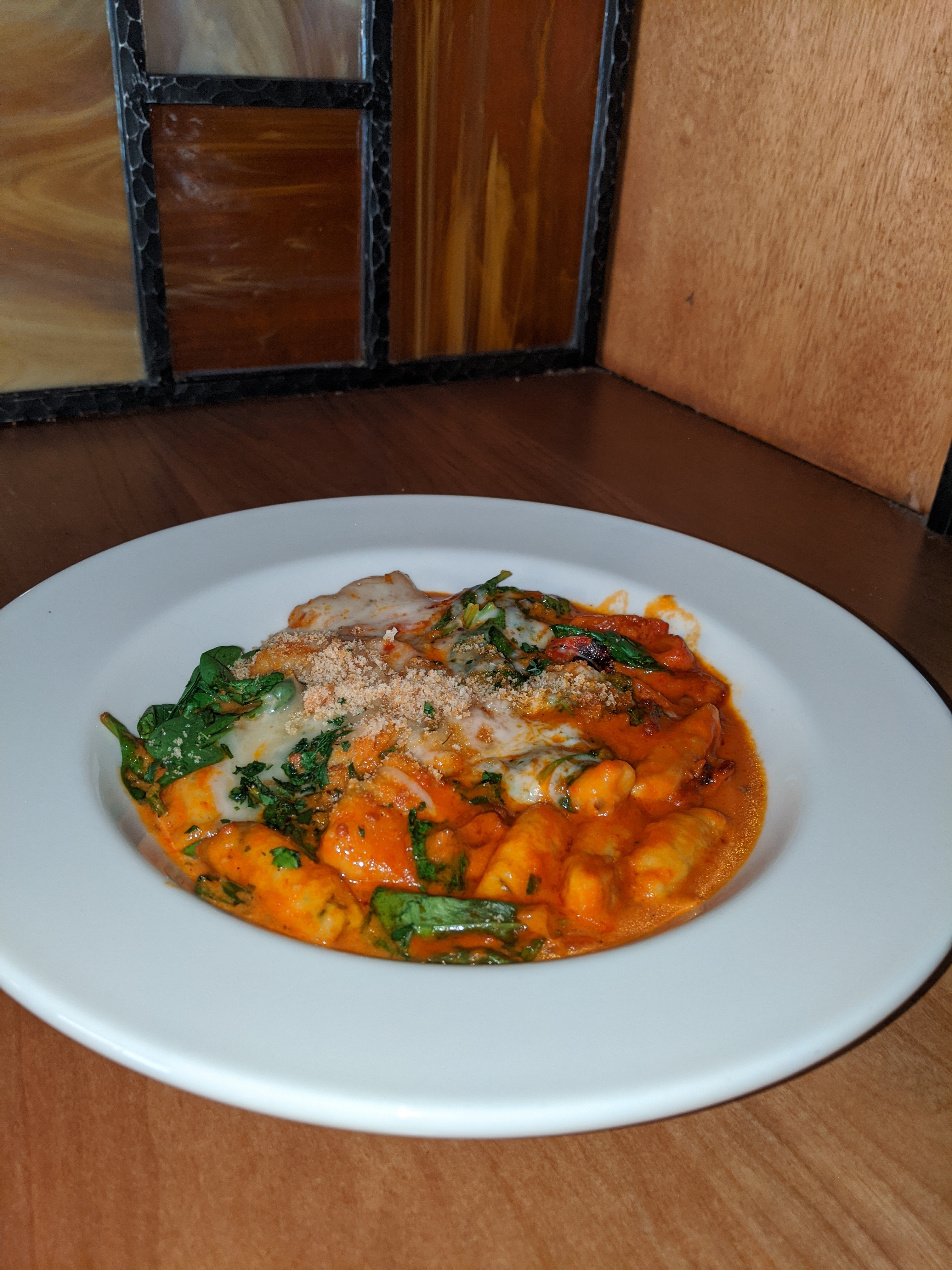 The Herb Potato Gnocchi Romano at Phat Cats Bistro.