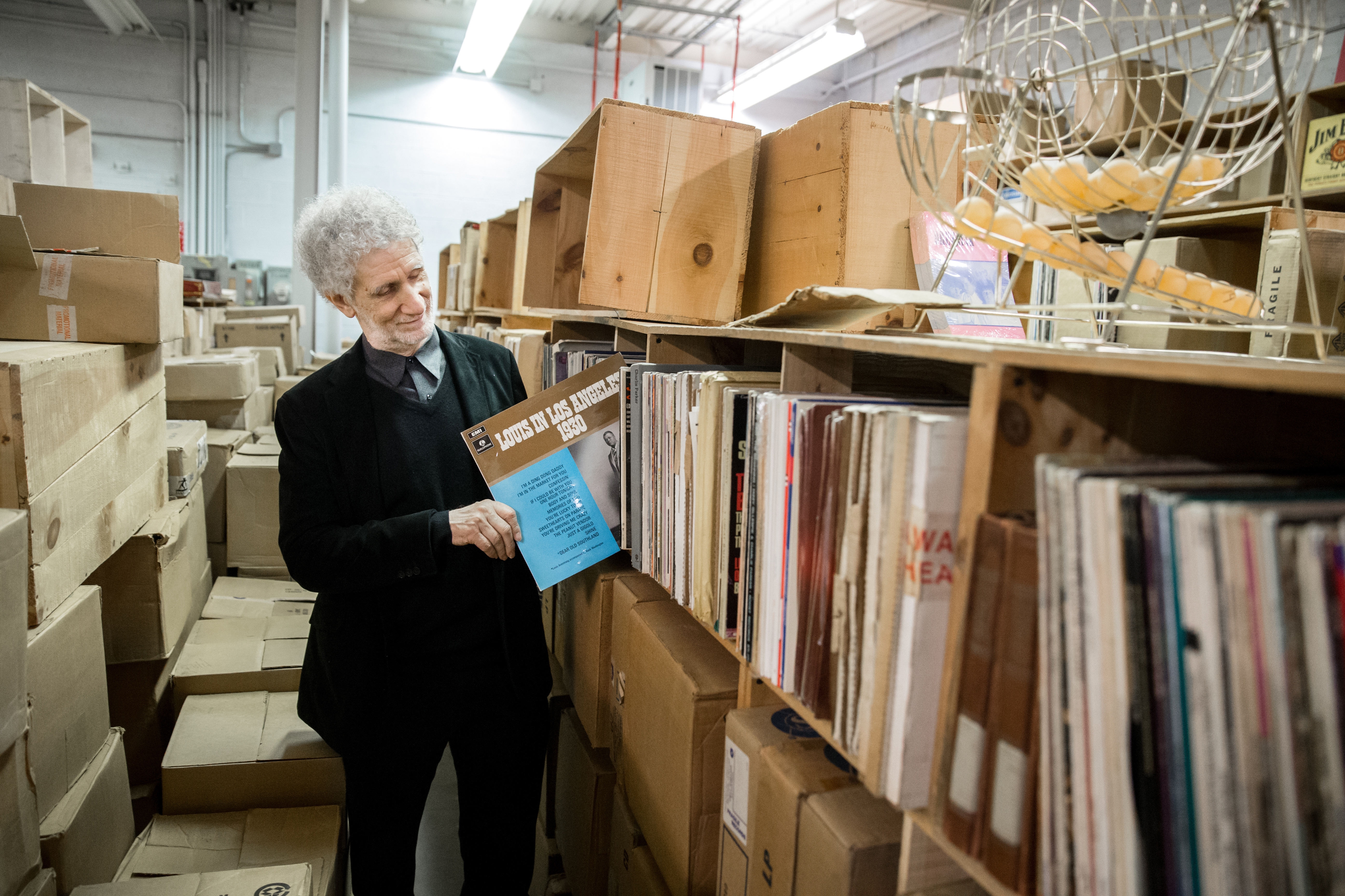 David Bieber with his rock ‘n’ roll memorabilia collection.