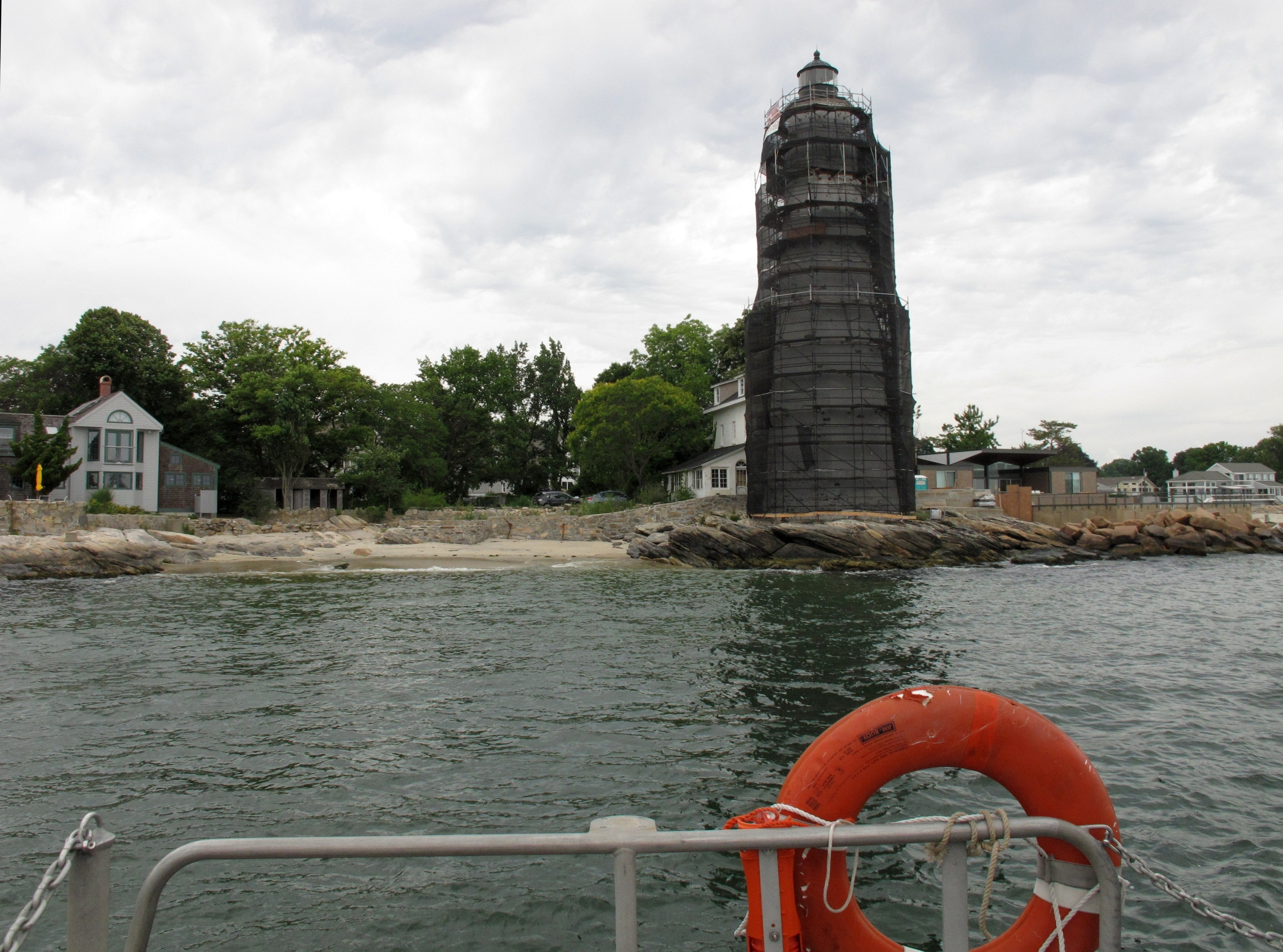 New London Harbor Light, the tallest and oldest lighthouse on Long Island Sound, is being restored but remains on the “Sentinels on the Sound” tour out of the city.