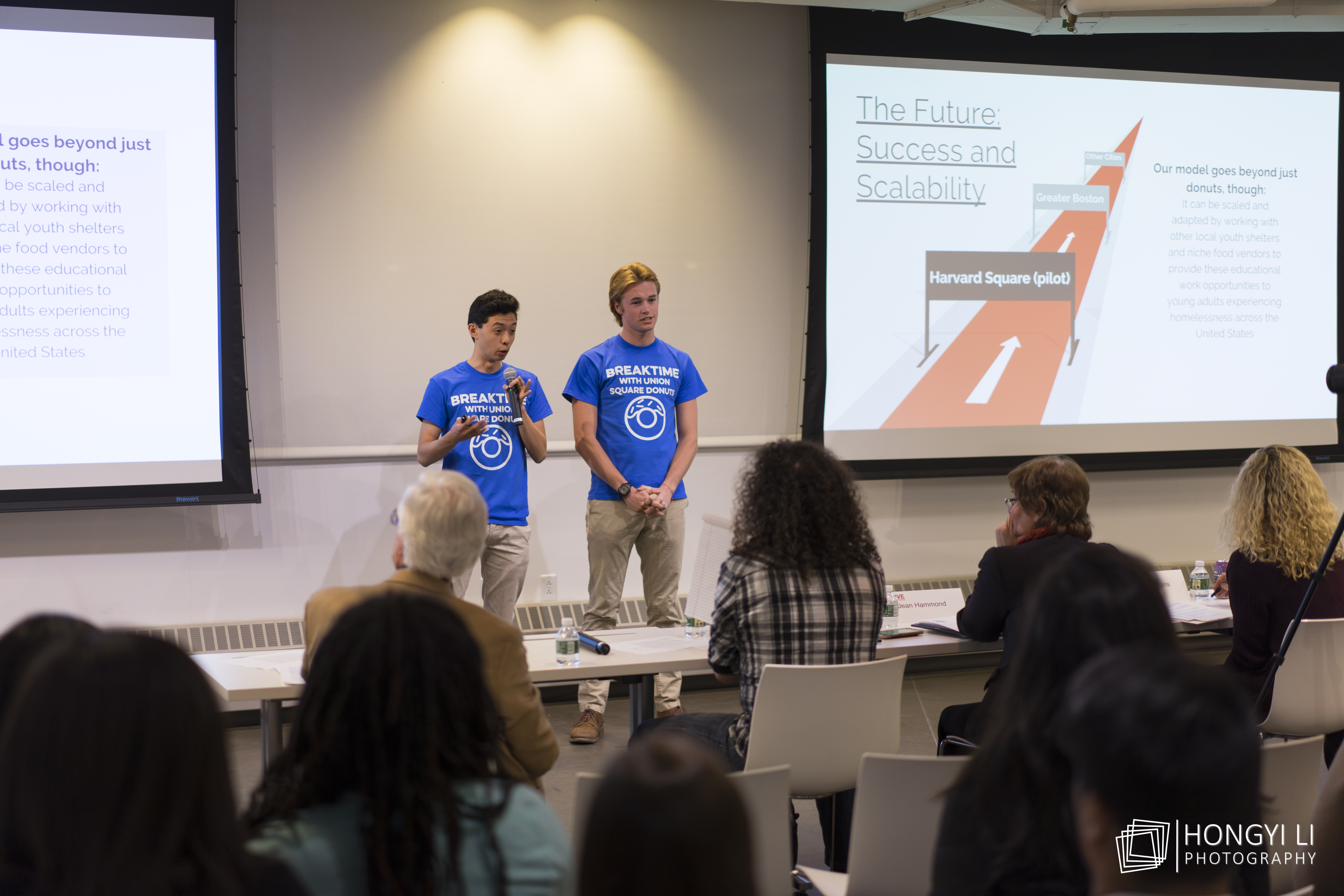 Connor Schoen and Tony Shu presented their idea to the Harvard Innovation and Ventures in Education competition.