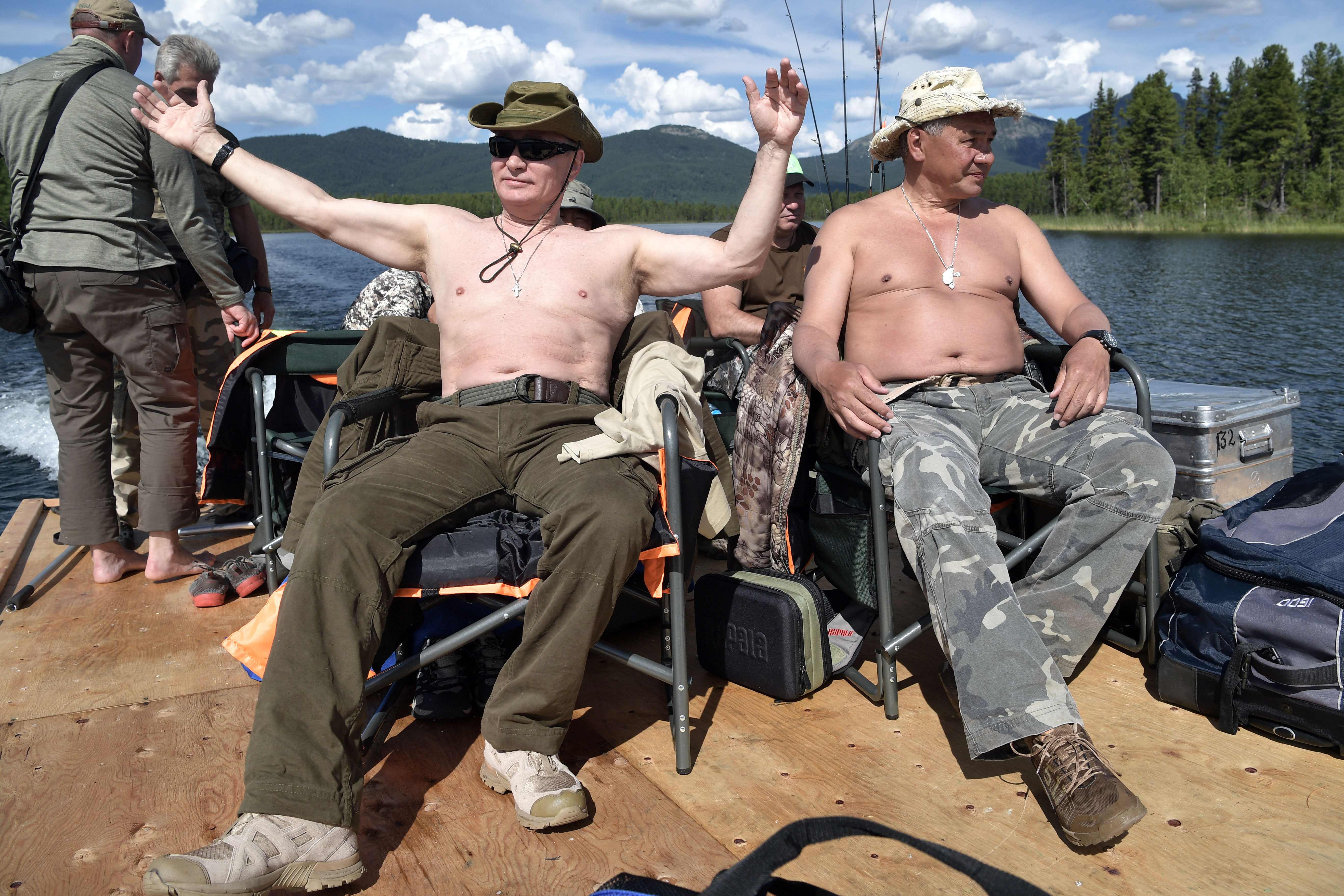 Putin was accompanied by Russian Defense Minister Sergei Shoigu on the excursion.