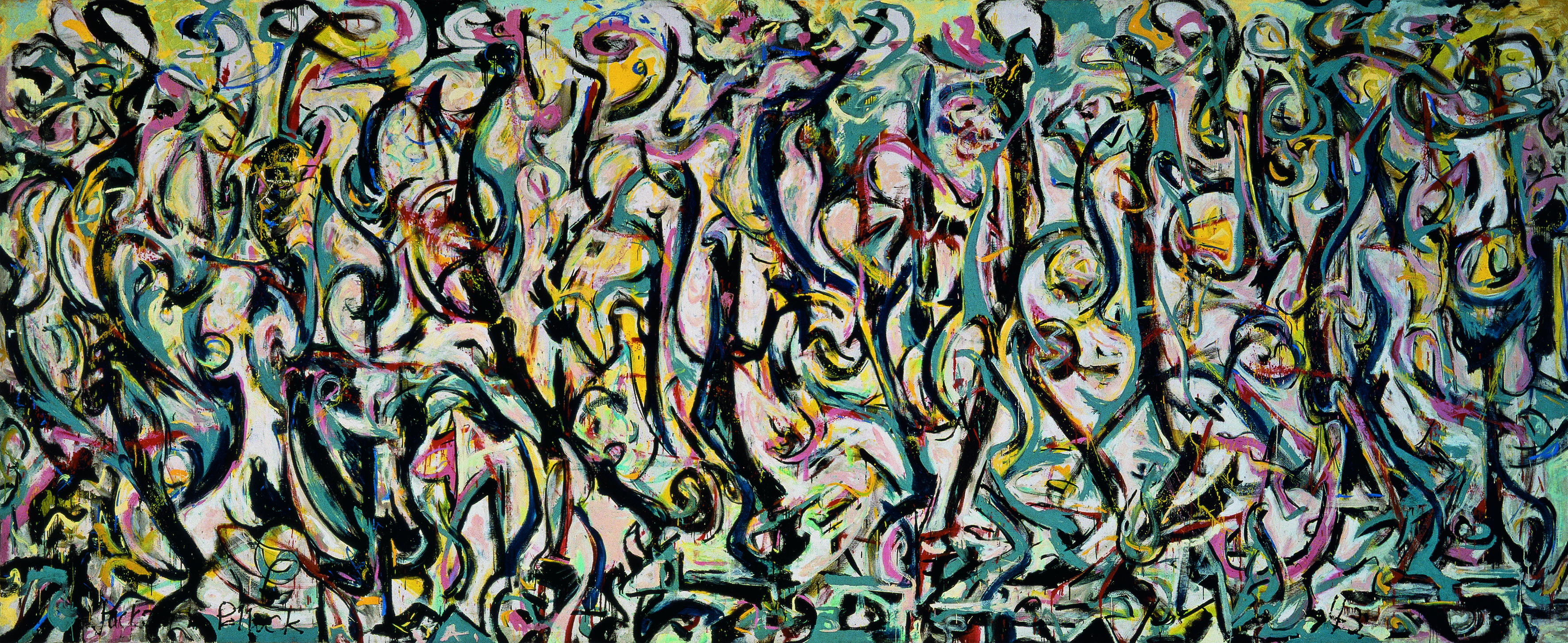 A detail from Jackson Pollock’s “Mural” also on display at the Peggy Guggenheim.