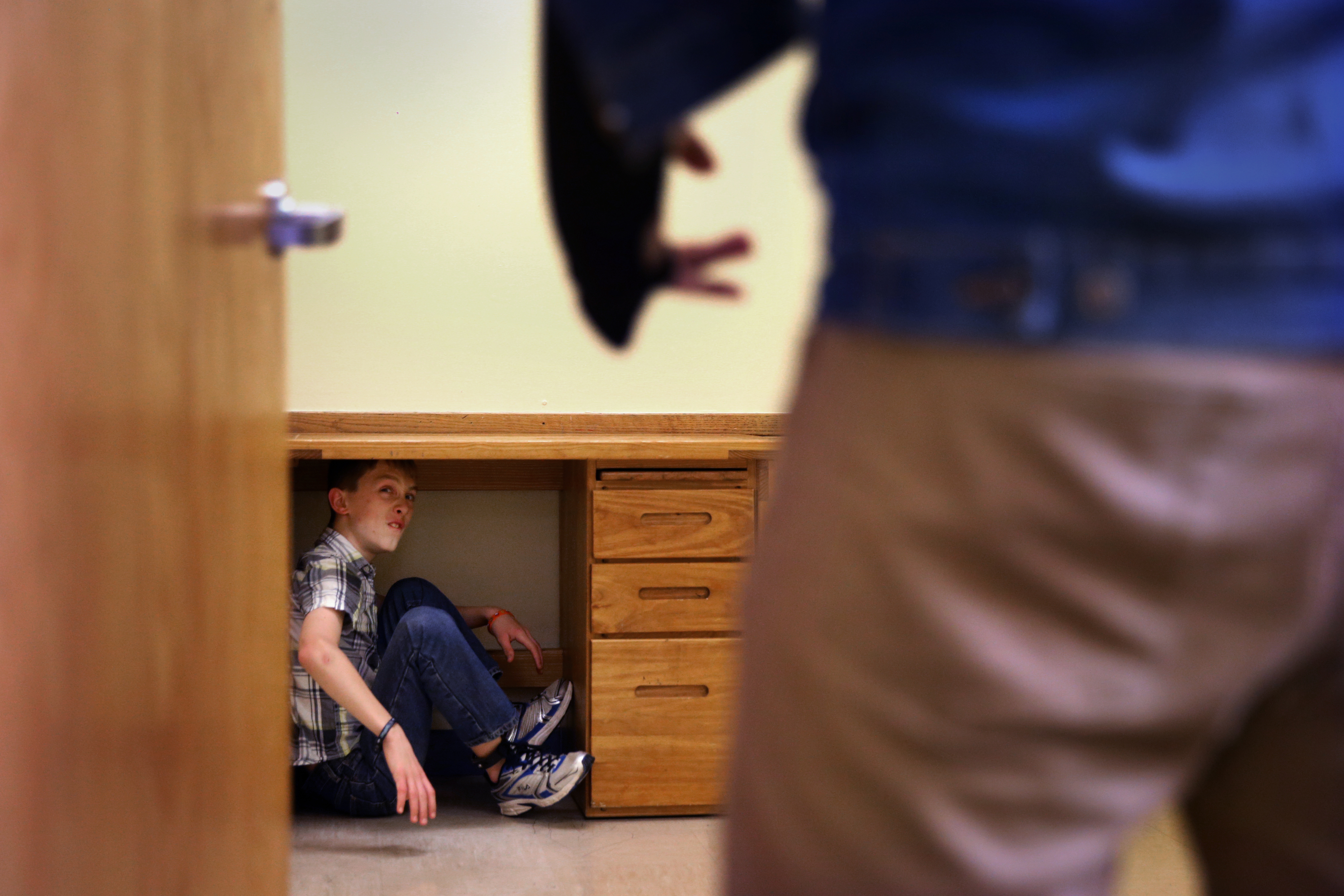 Connor swore at his teacher, Matt Souza, after a misunderstanding at the New England Center for Children. Conor had tried to punch Souza and later threw chairs, then retreated under a desk. Souza was eventually able to calm Connor and they cleaned up the room. “You can’t get flustered,’’ Souza said later. “You never know when it’s going to come. When it does you have to know how to react.”