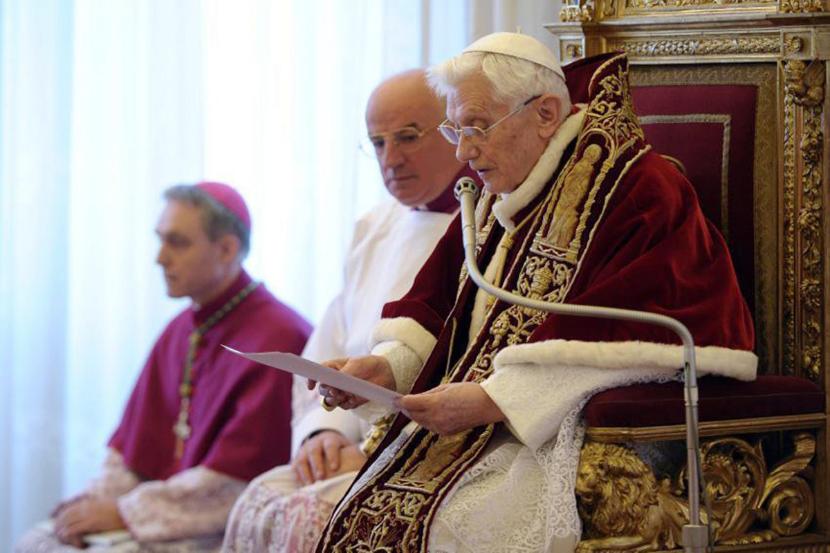 Pope Benedict XVI made his announcement Monday.