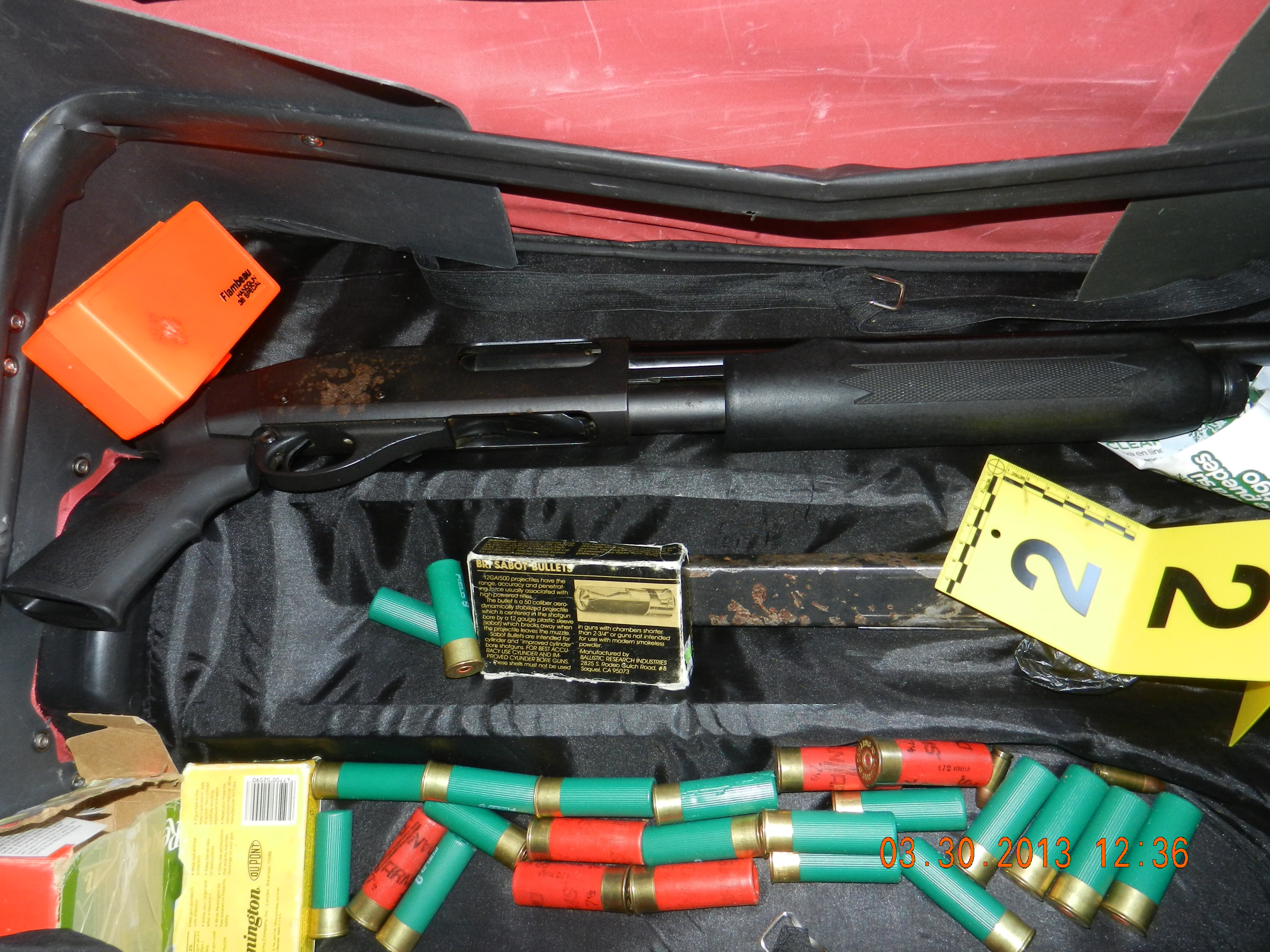 Police confiscated a shotgun and ammunition from Arianna Talbert’s Dorchester apartment last year.