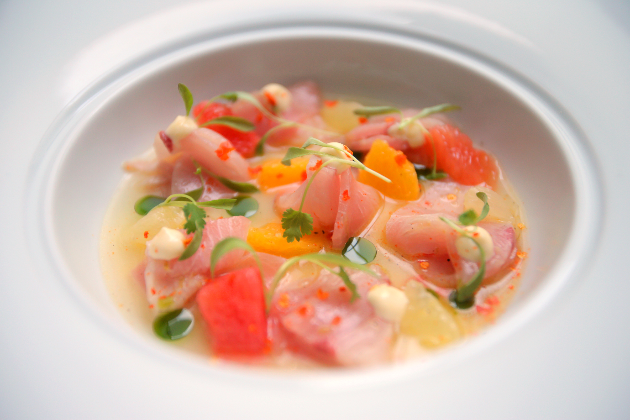Hamachi crudo at Ostra.