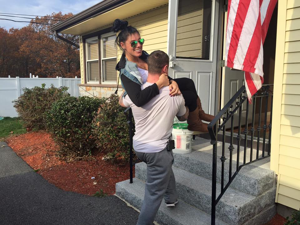 Andrew MacCormack carried his wife, Vanessa, into their Revere home in 2015.