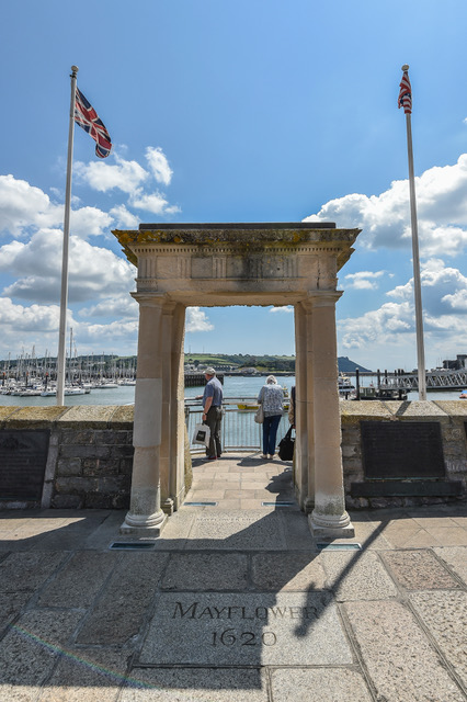 The site of the Mayflower Steps in Plymouth, England, from which the Pilgrims are believed to have left England aboard the Mayflower.