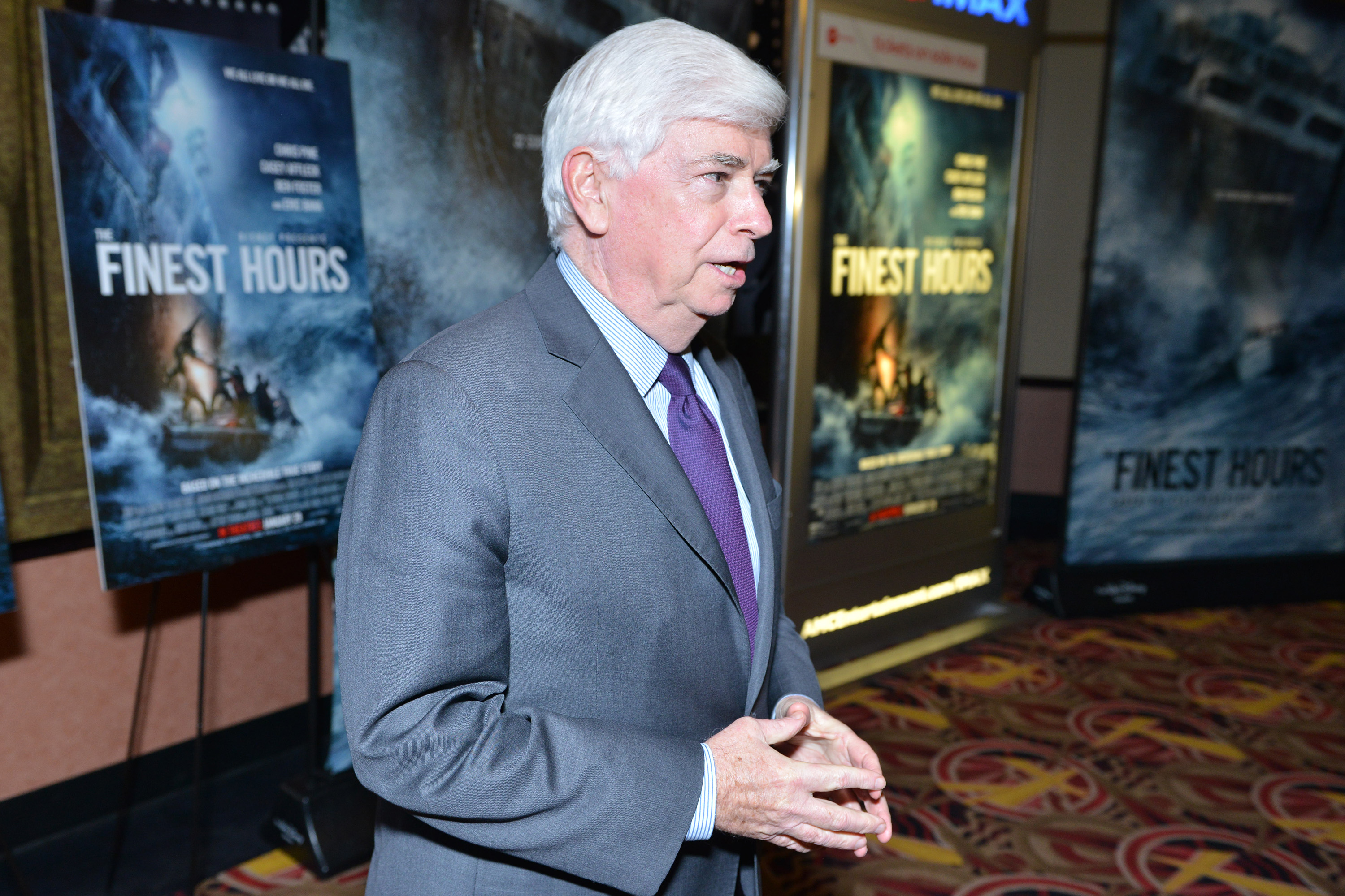 Chairman and CEO of the MPAA Senator Chris Dodd at the screening of “The Finest Hours.”