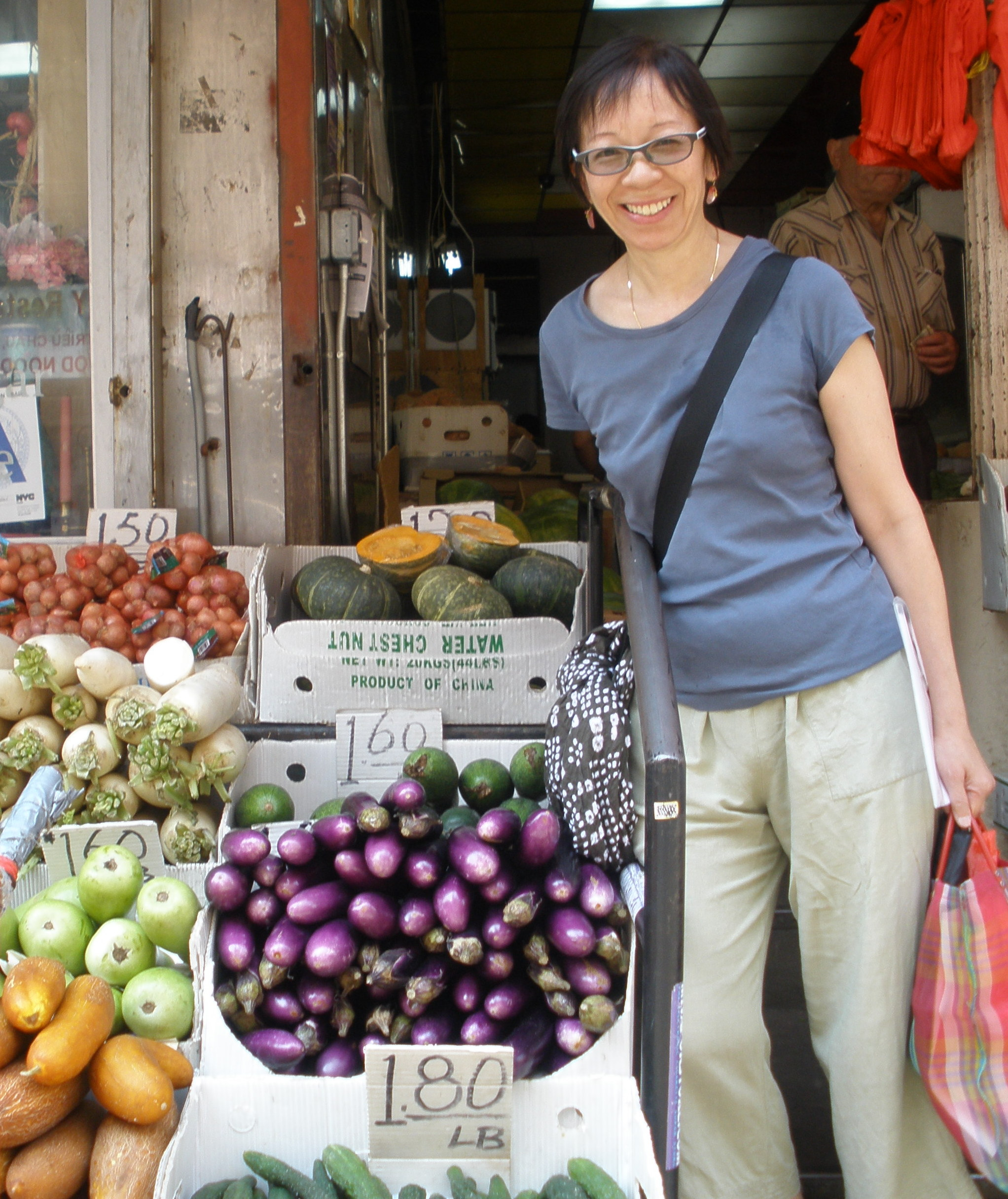 Cookbook author Grace Young on a Chinatown tour.